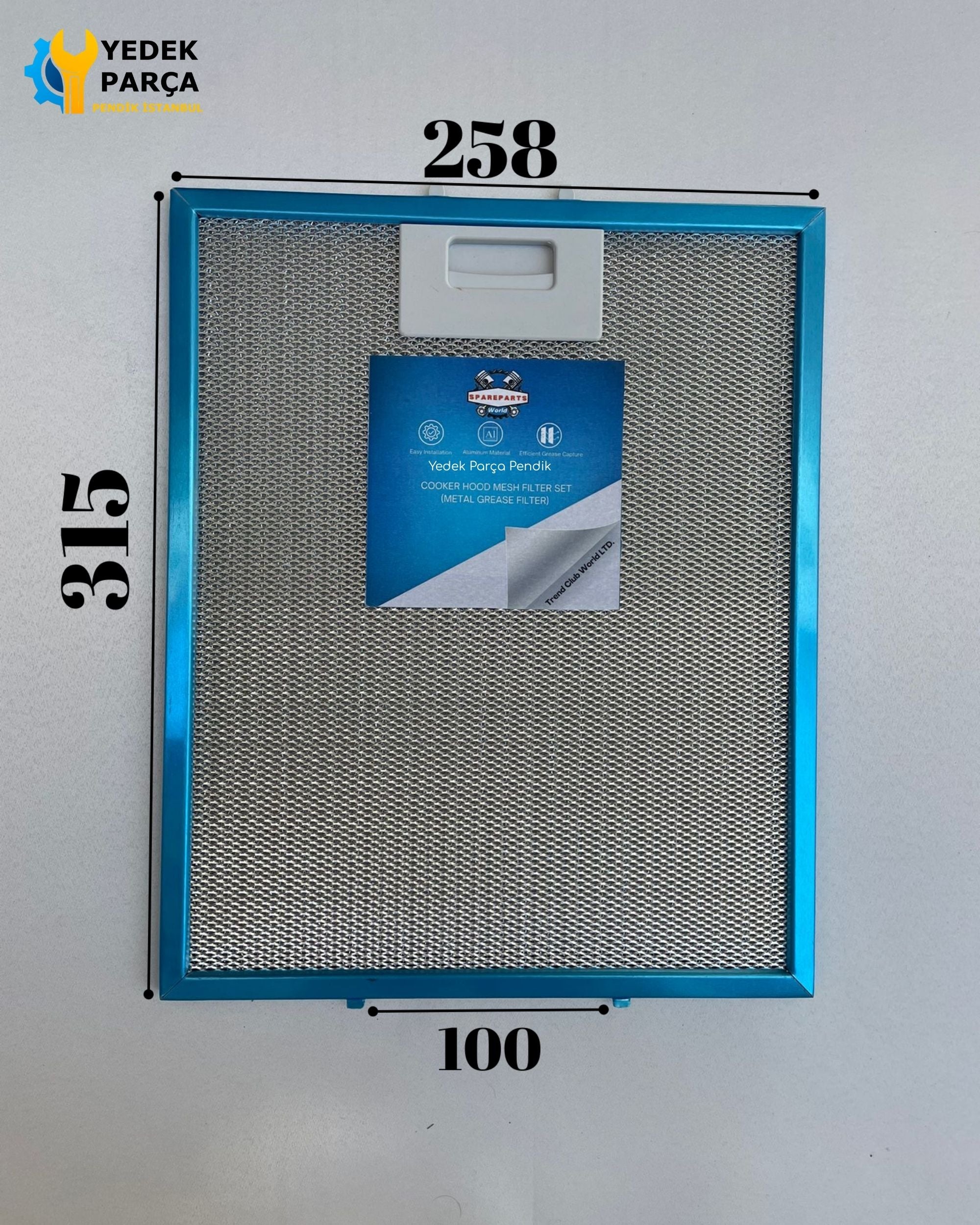 258x315 mm Aspiratör & Davlumbaz Tel Yağ Filtresi | 25,8x31,5 cm