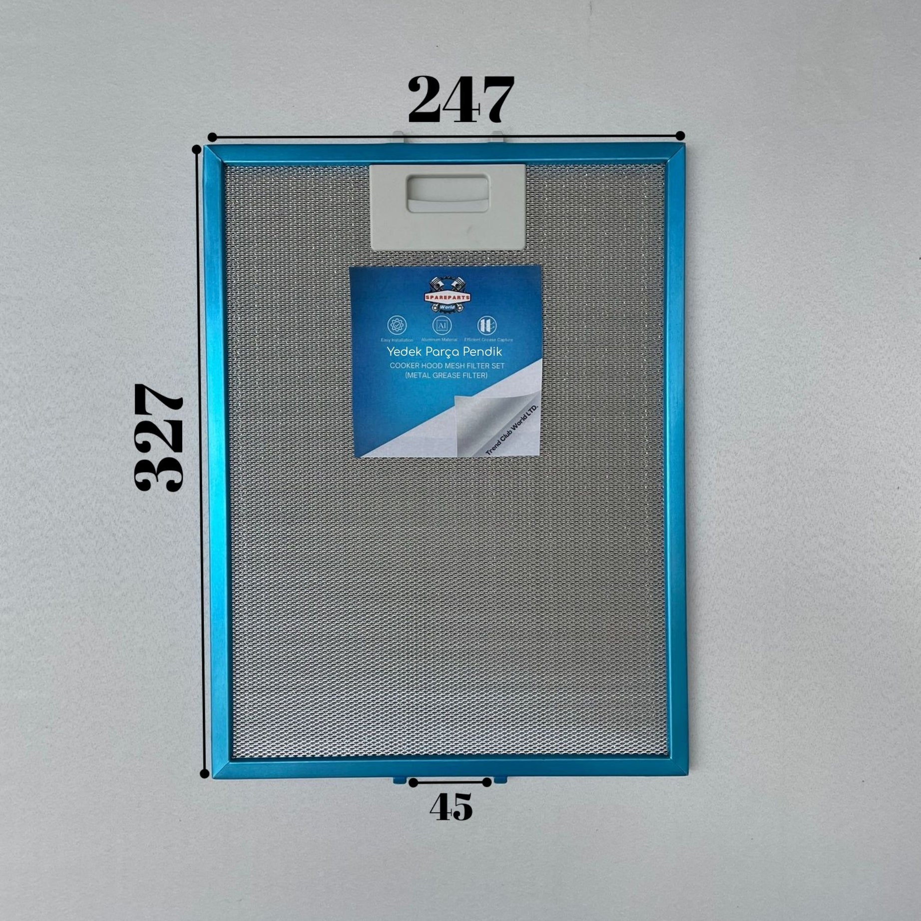 247x327 mm Aspiratör & Davlumbaz Tel Yağ Filtresi 24,7x32,7 cm