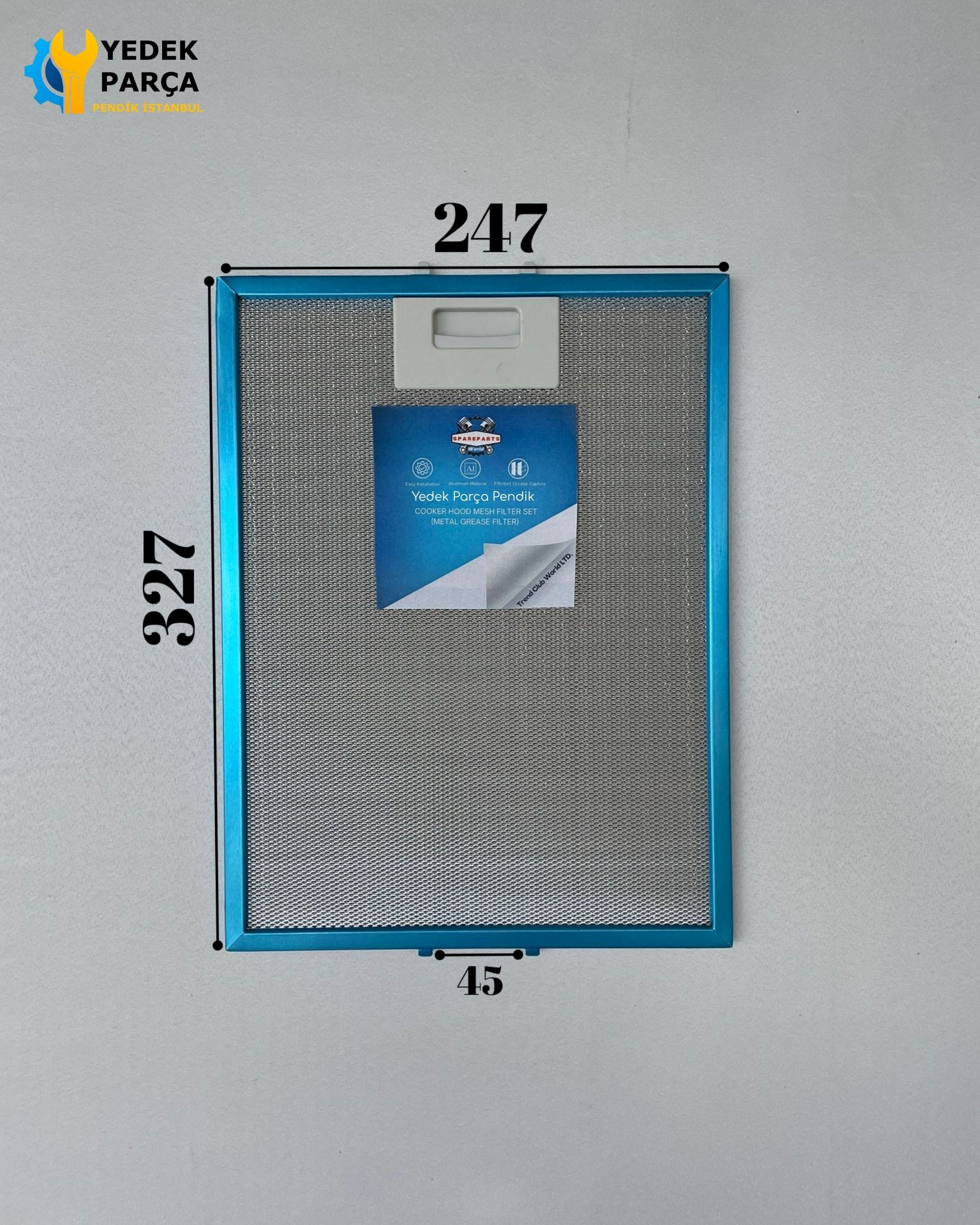 247x327 mm Aspiratör & Davlumbaz Tel Yağ Filtresi 24,7x32,7 cm