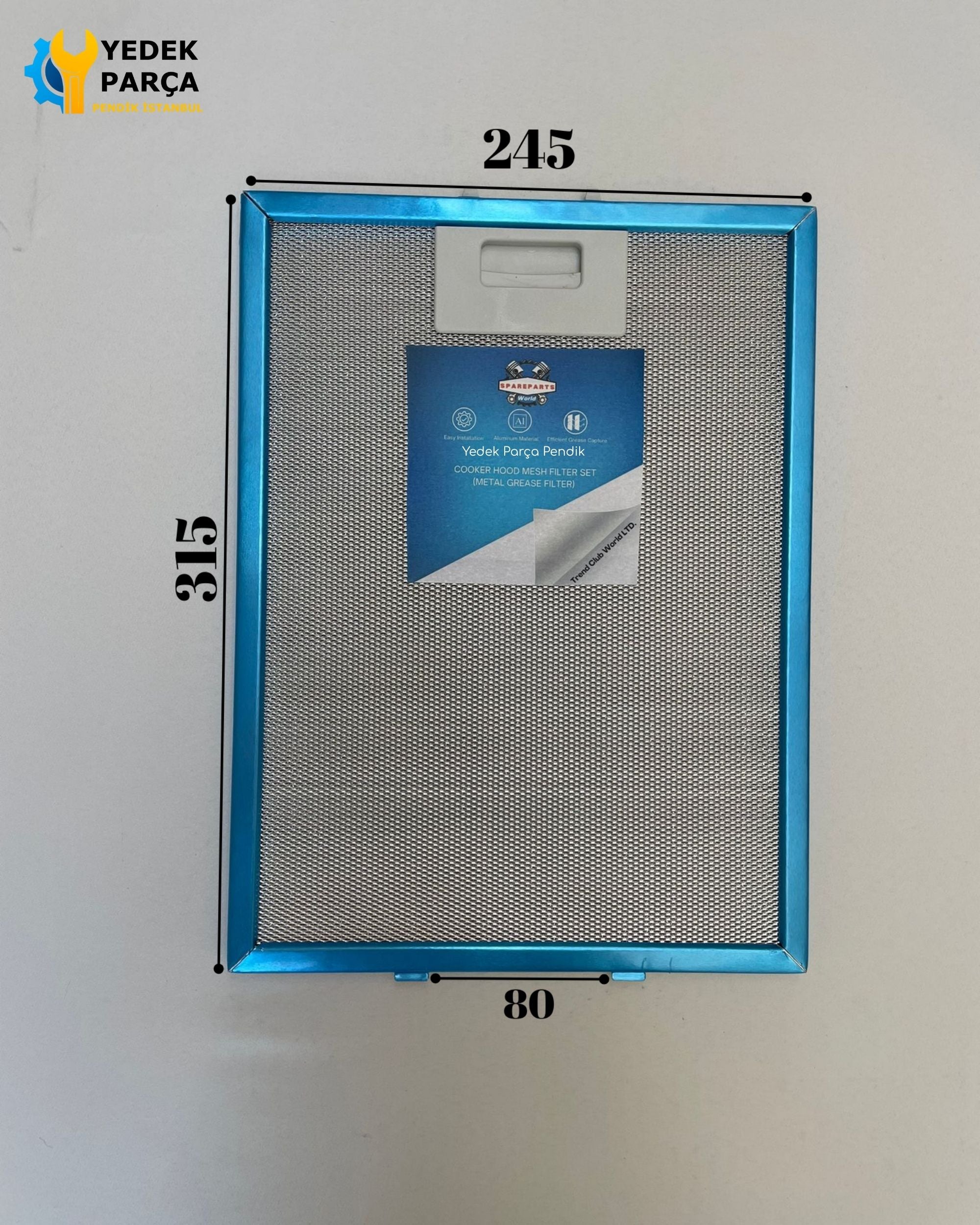 245x315 mm Aspiratör & Davlumbaz Tel Yağ Filtresi 24,5x31,5 cm