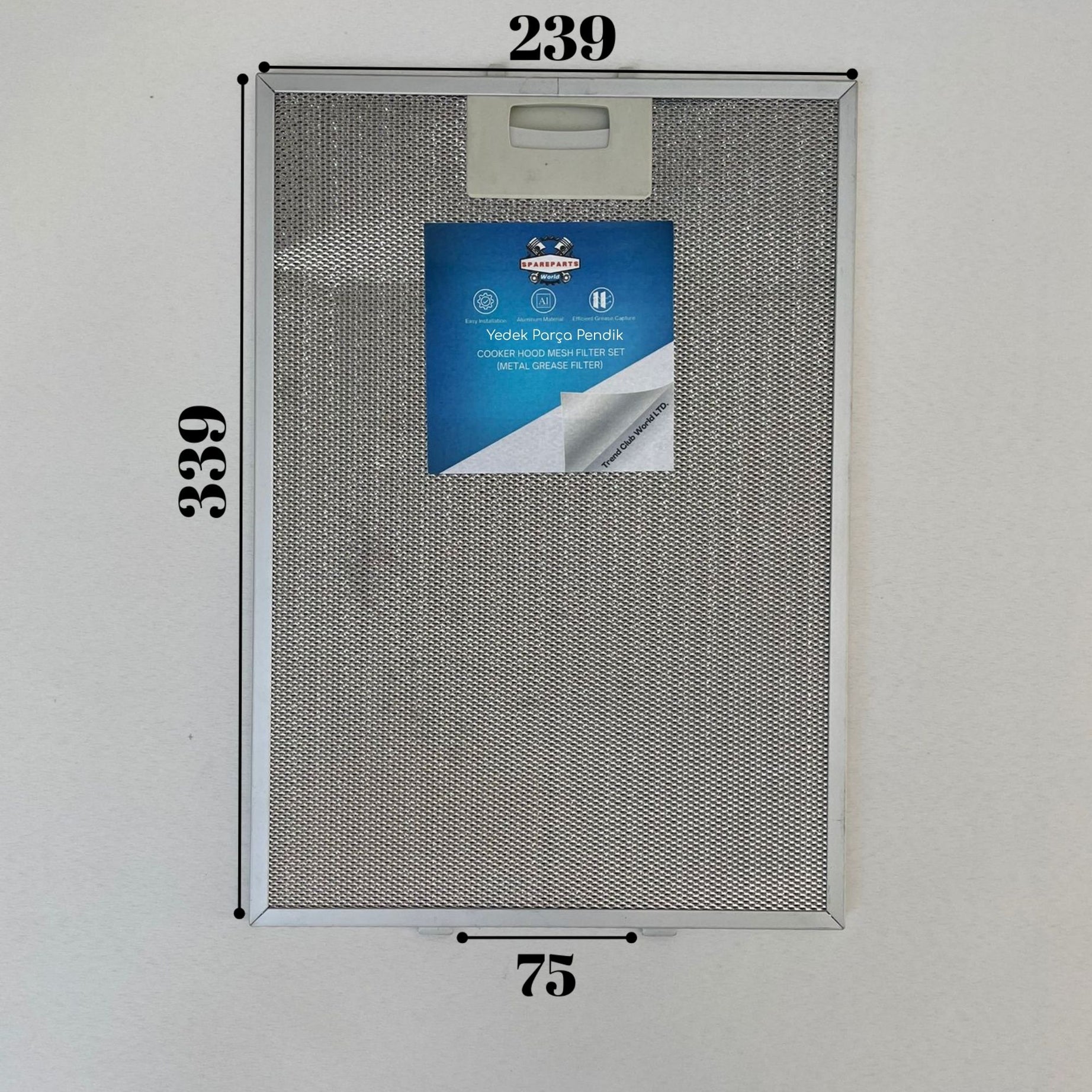 240x340 mm Aspiratör & Davlumbaz Tel Yağ Filtresi 24x34 cm
