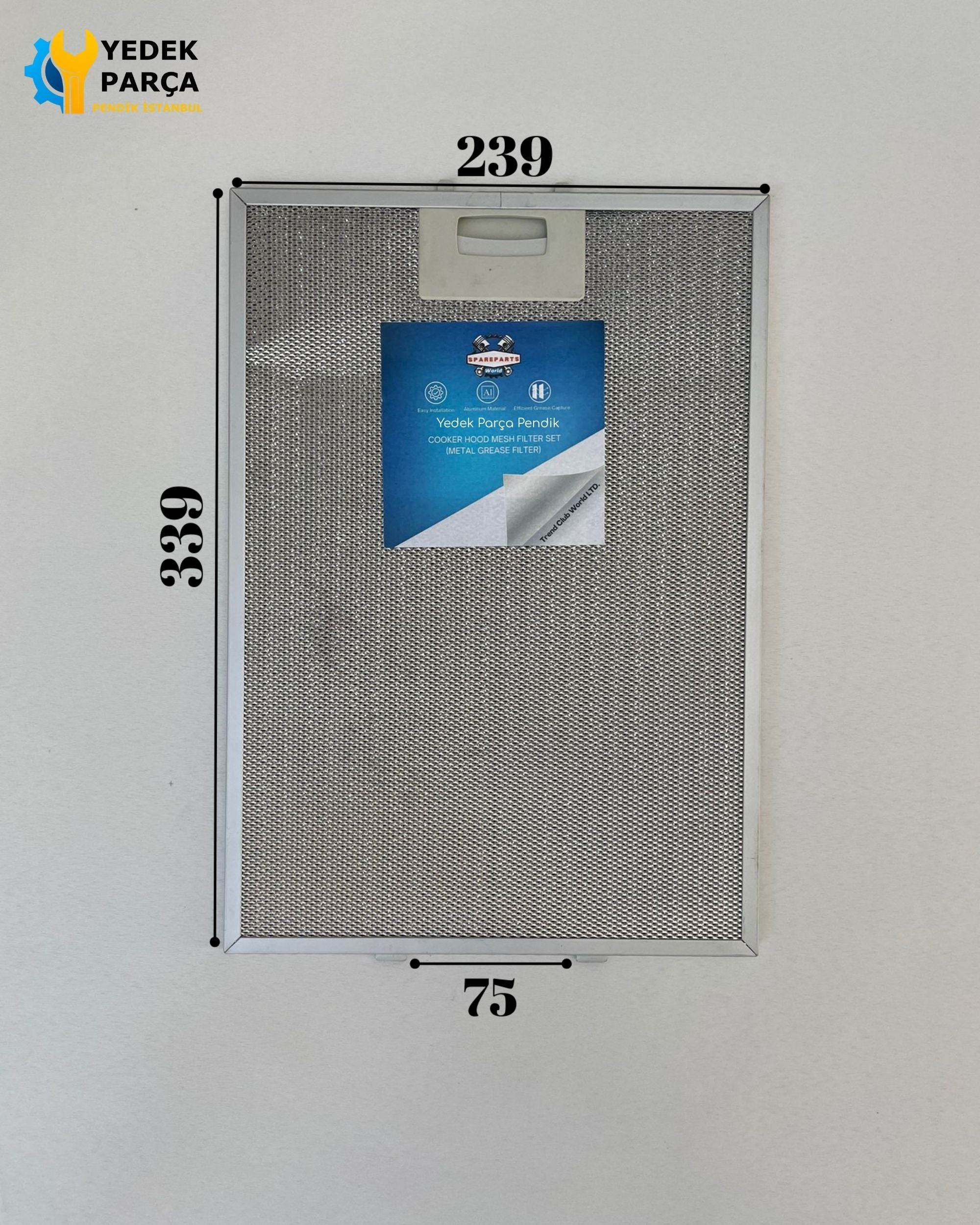 240x340 mm Aspiratör & Davlumbaz Tel Yağ Filtresi 24x34 cm