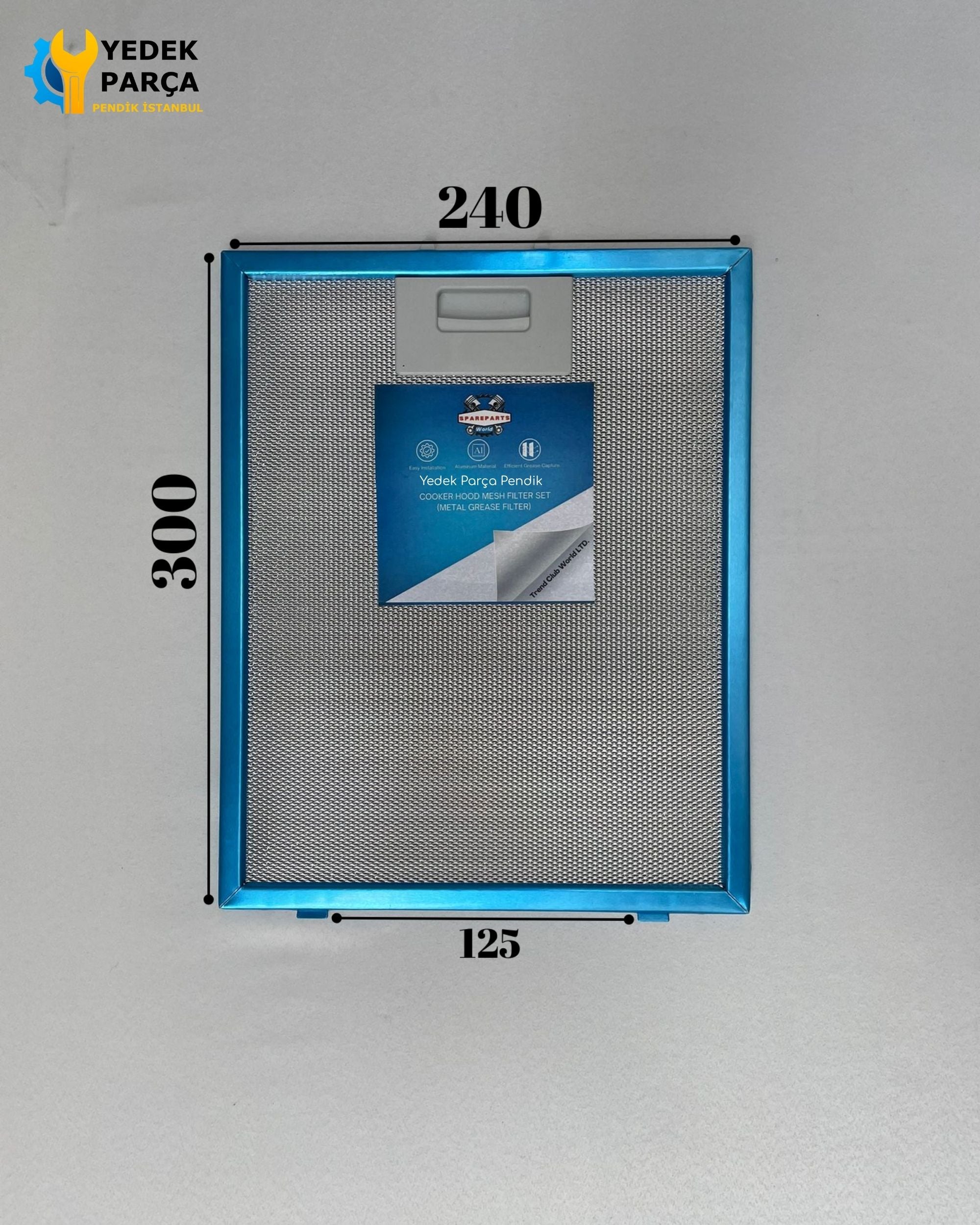 240x300 mm, Aspiratör & Davlumbaz Tel Yağ Filtresi | İnce Tırnak | 24x30 cm