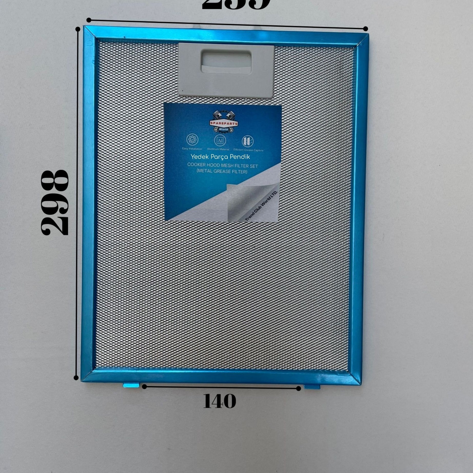 240x300 mm Aspiratör & Davlumbaz Tel Yağ Filtresi | Geniş Tırnak | Model: 08087609 - 4055468278 - 80875396 | 24x30 cm