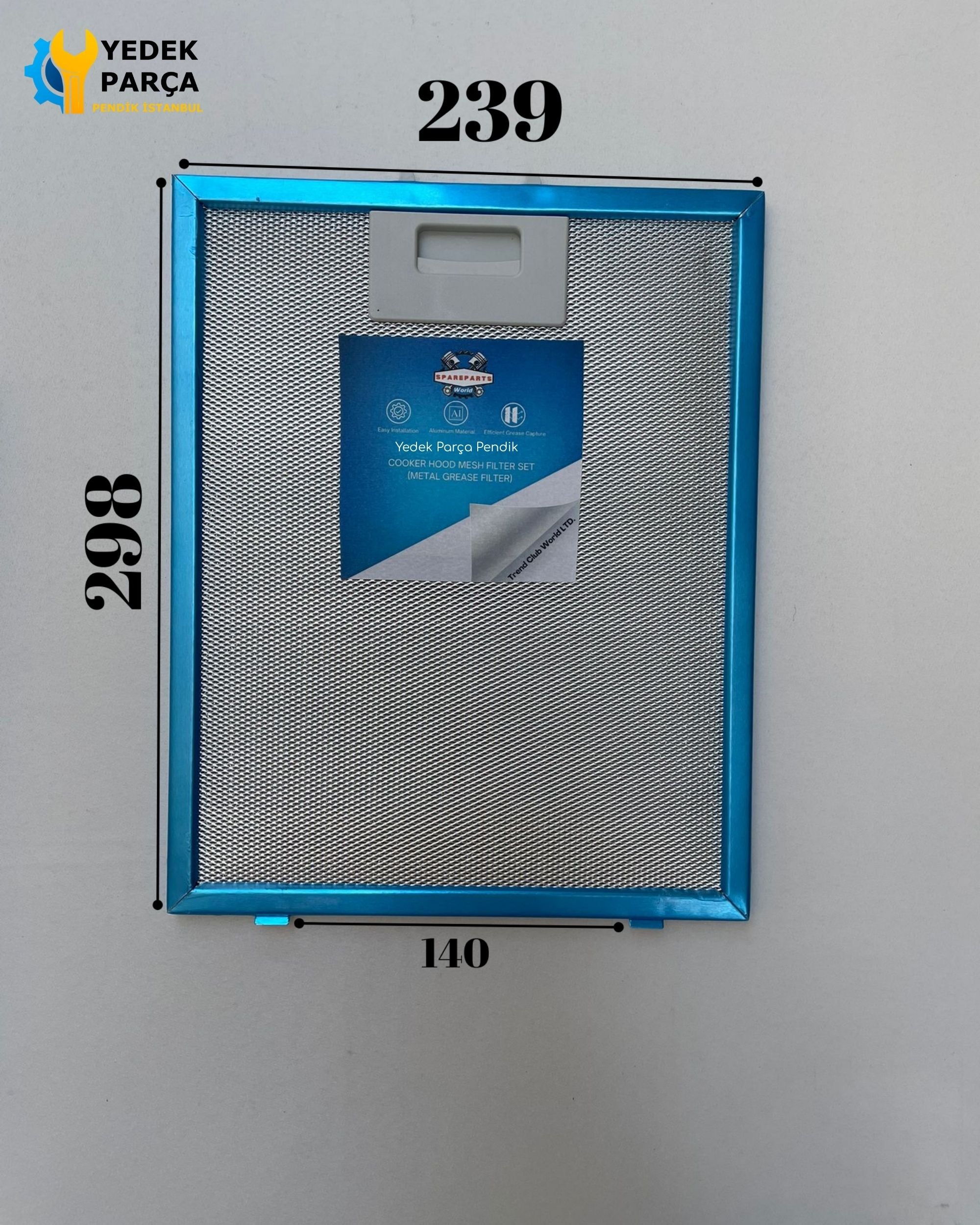 240x300 mm Aspiratör & Davlumbaz Tel Yağ Filtresi | Geniş Tırnak | Model: 08087609 - 4055468278 - 80875396 | 24x30 cm