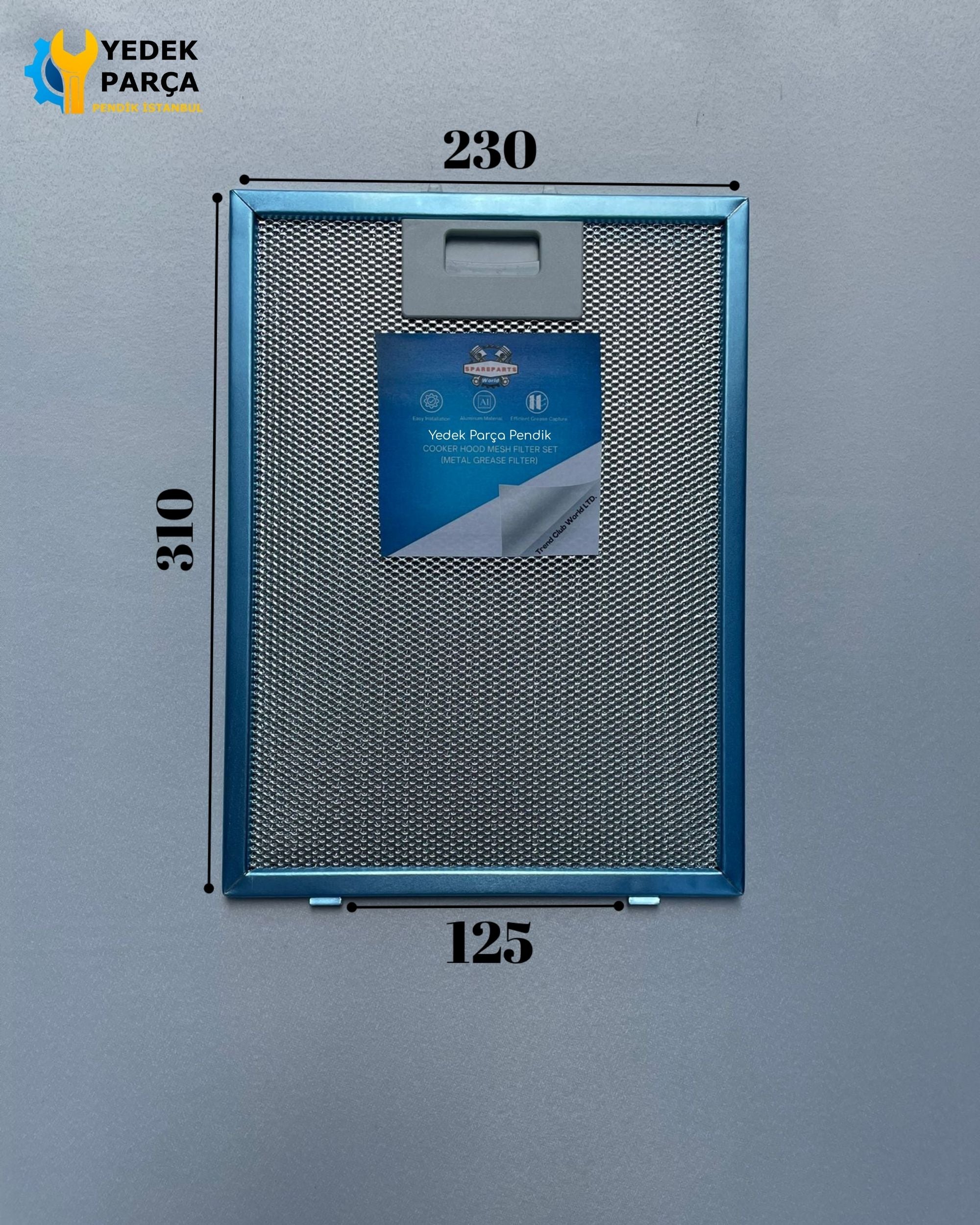 230x310 mm Aspiratör & Davlumbaz Tel Yağ Filtresi 23x31 cm