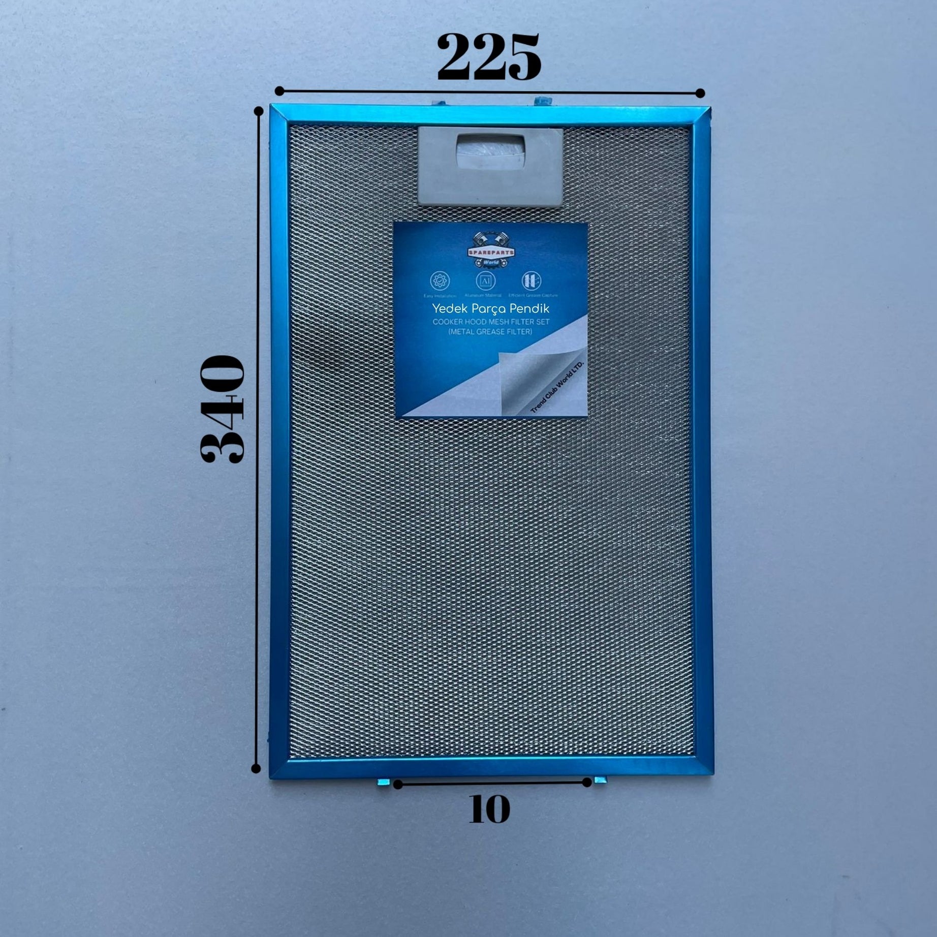 225x340 mm Aspiratör & Davlumbaz Tel Yağ Filtresi 22,5x34 cm