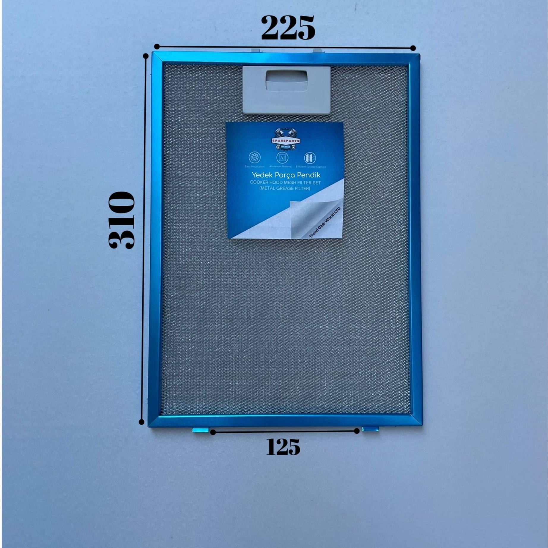 225x310 mm Aspiratör & Davlumbaz Tel Yağ Filtresi 22,5x31 cm