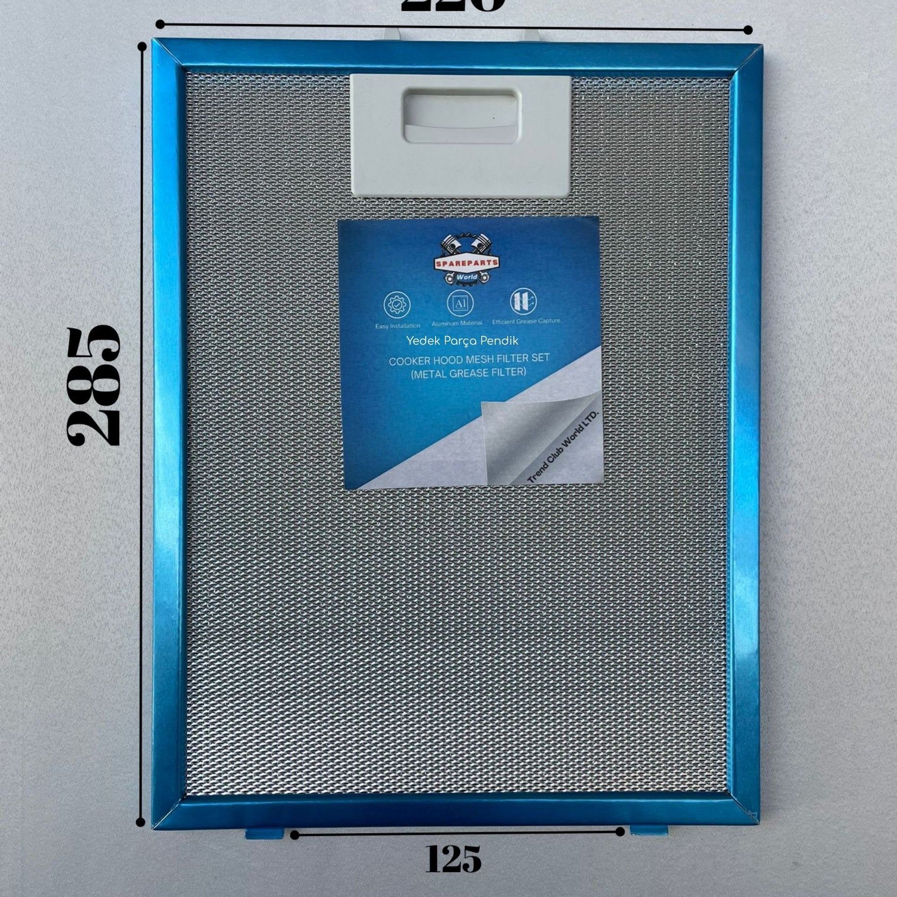 220x285 mm Aspiratör & Davlumbaz Tel Yağ Filtresi 22x28,5 cm