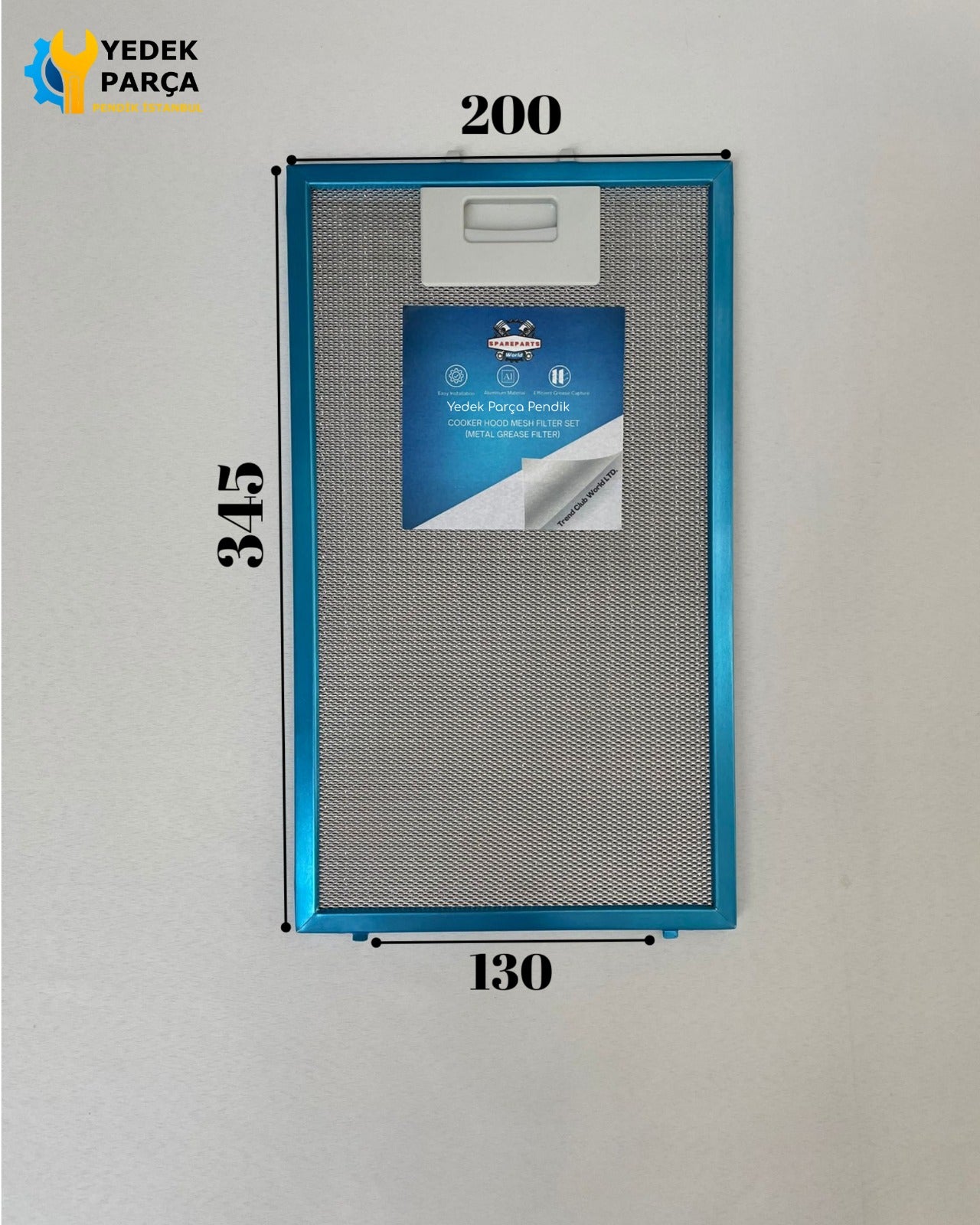 Silverline: 2250 | 200x345 mm | Aspiratör & Davlumbaz Tel Yağ Filtresi | Model: 11010157 - 9197059799 | 20x34,5 cm