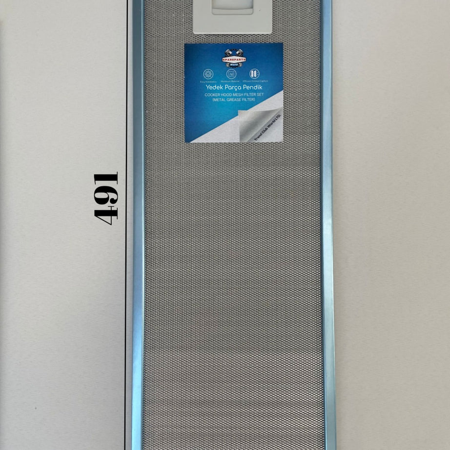 202x491 mm Aspiratör & Davlumbaz Tel Yağ Filtresi | Model: 316354346 | 20,2x49,1 cm