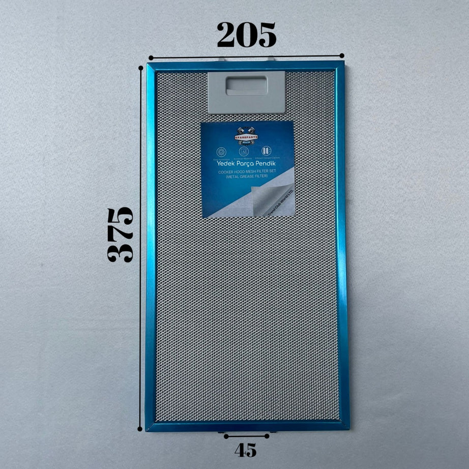 205x375 mm Aspiratör & Davlumbaz Tel Yağ Filtresi 20,5x37,5 cm