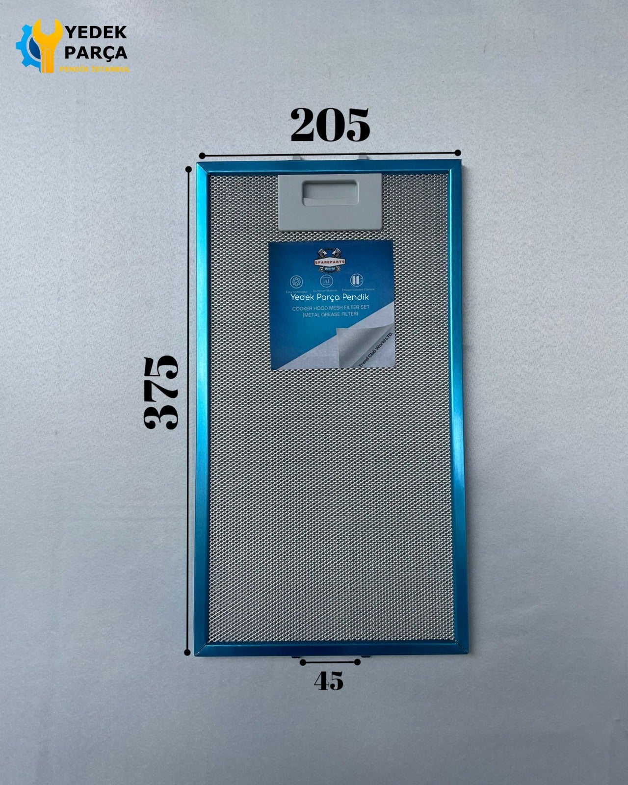 205x375 mm Aspiratör & Davlumbaz Tel Yağ Filtresi 20,5x37,5 cm