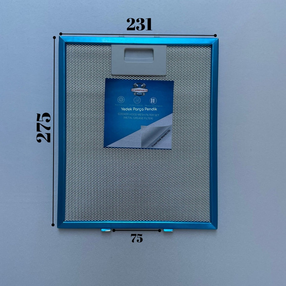 231x276 mm Aspiratör & Davlumbaz Tel Yağ Filtresi | Model: 4055101671 | 23,1x27,6 cm