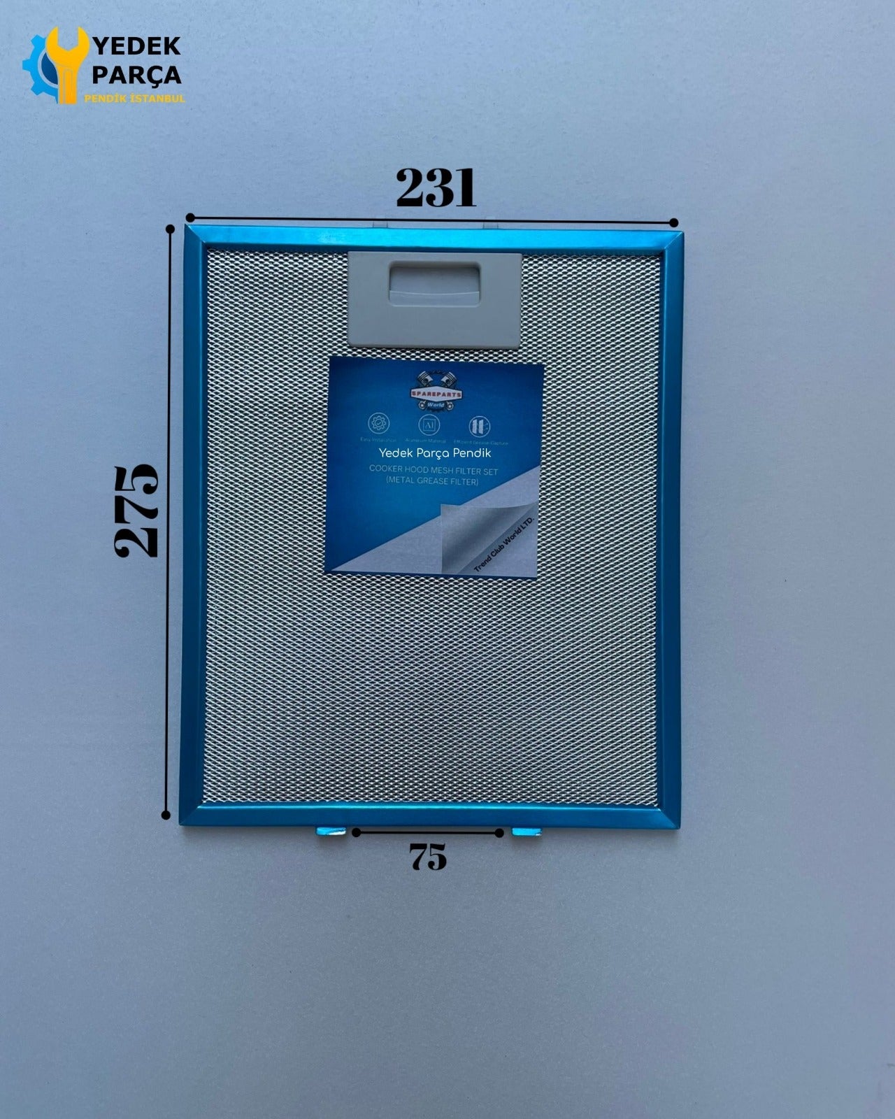 231x276 mm Aspiratör & Davlumbaz Tel Yağ Filtresi | Model: 4055101671 | 23,1x27,6 cm