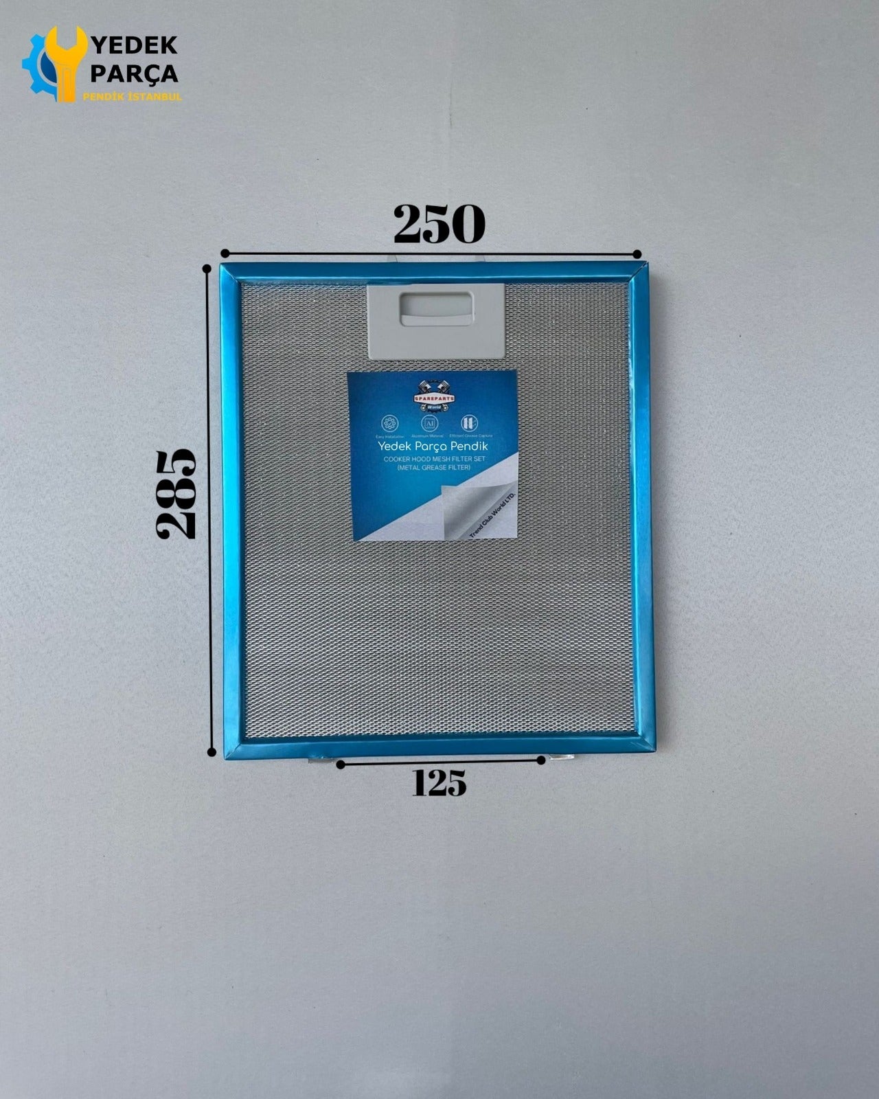 250x285 mm Aspiratör & Davlumbaz Tel Yağ Filtresi | Model: 19882 | 25x28,5 cm