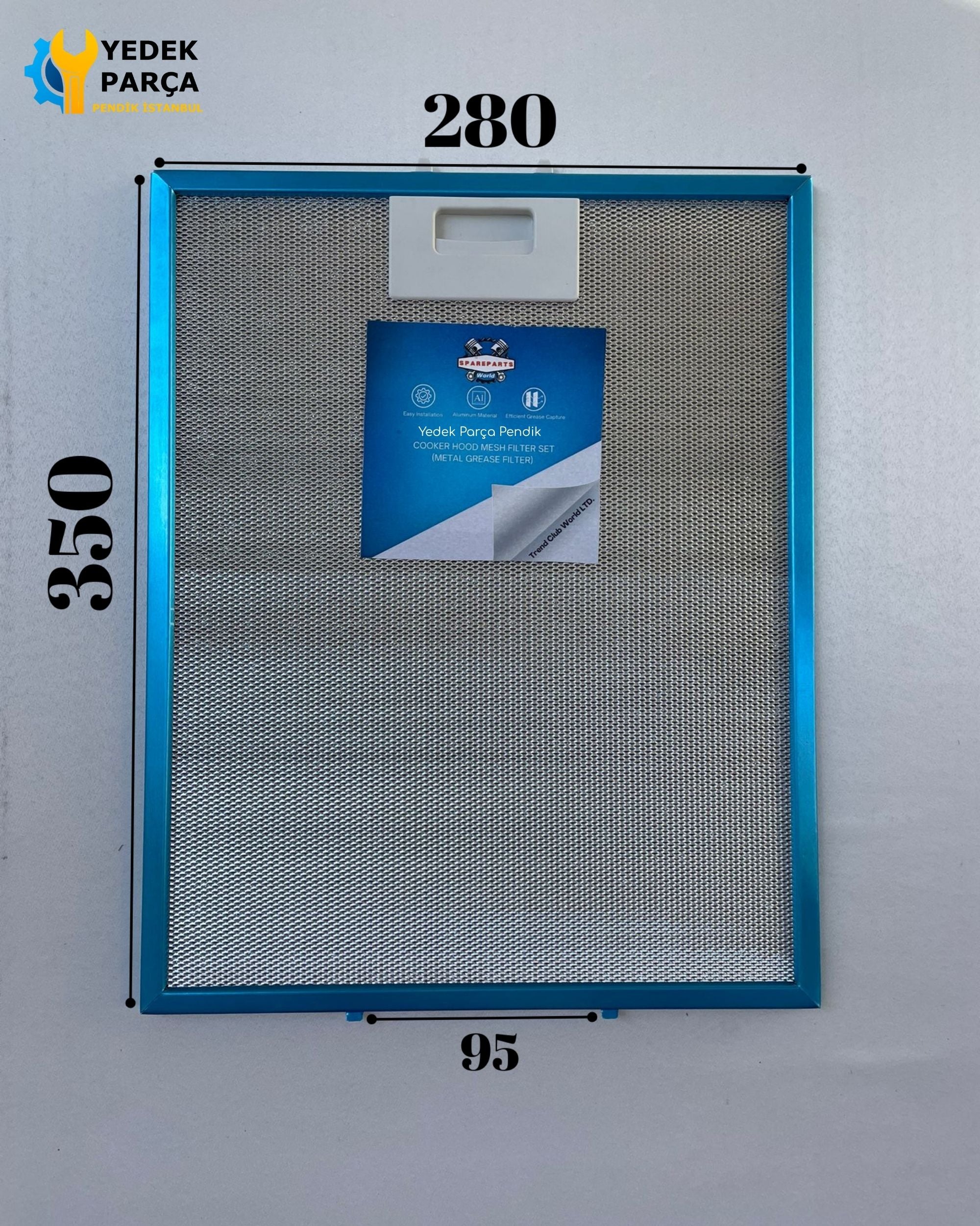 280x350 mm | Aspiratör & Davlumbaz Tel Yağ Filtresi | Model: 81460024 | 28x35 cm