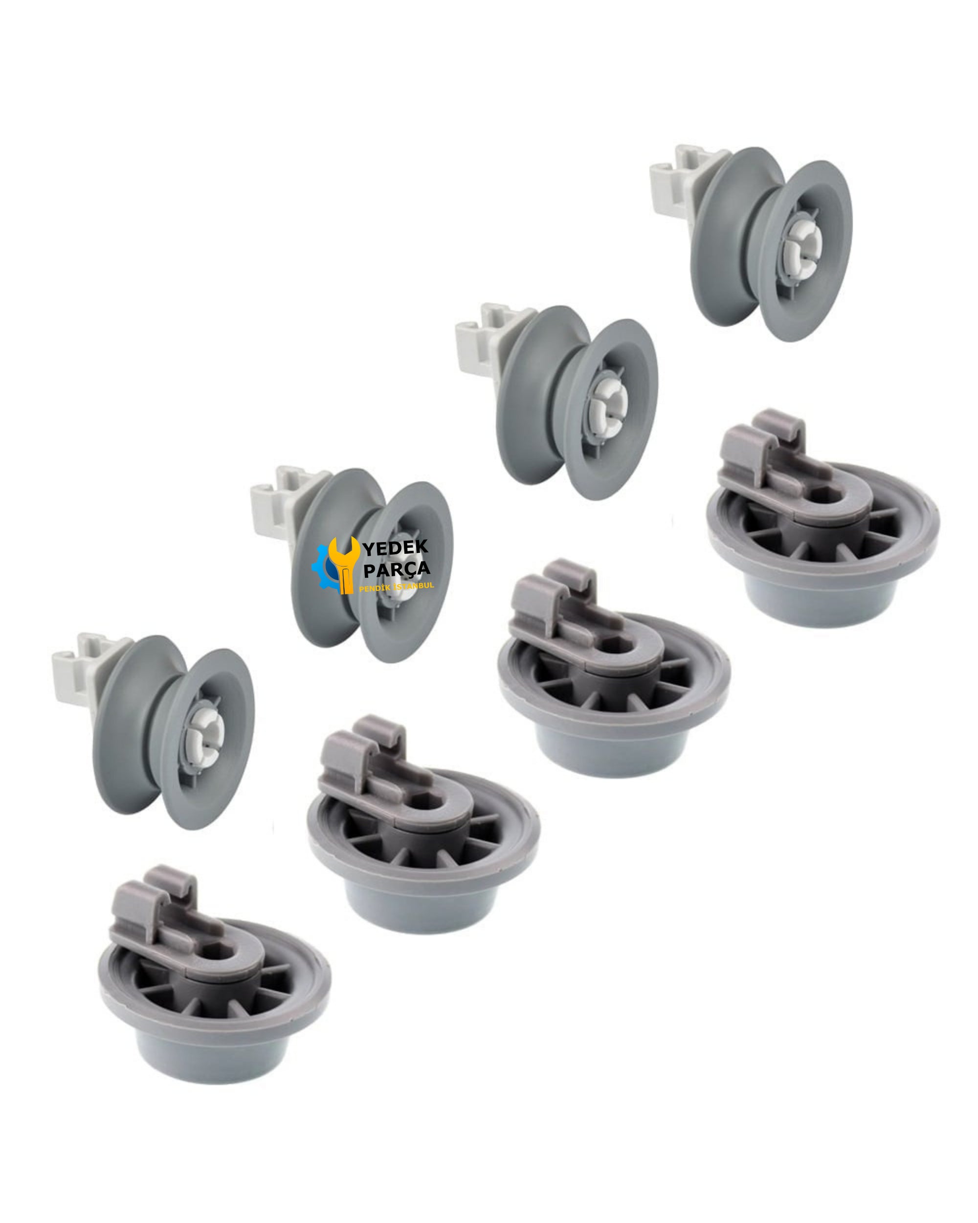 Siemens Uyumlu SN35E202EU Bulaşık Makinesi Sepet Tekerleği 4 ALT 4 ÜST Teker Takımı