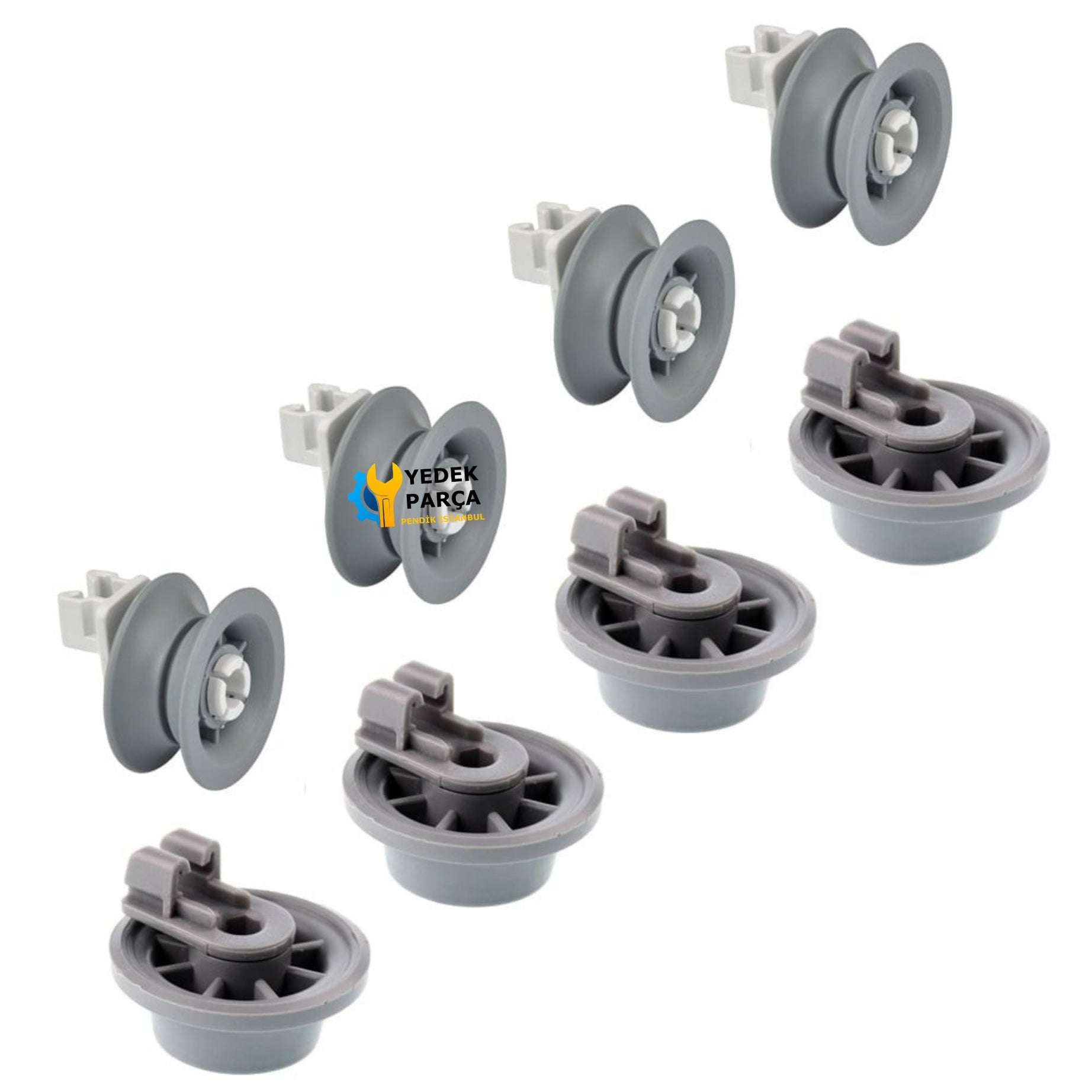 Siemens Uyumlu SN25E203EU Bulaşık Makinesi Sepet Tekerleği 4 ALT 4 ÜST Teker Takımı