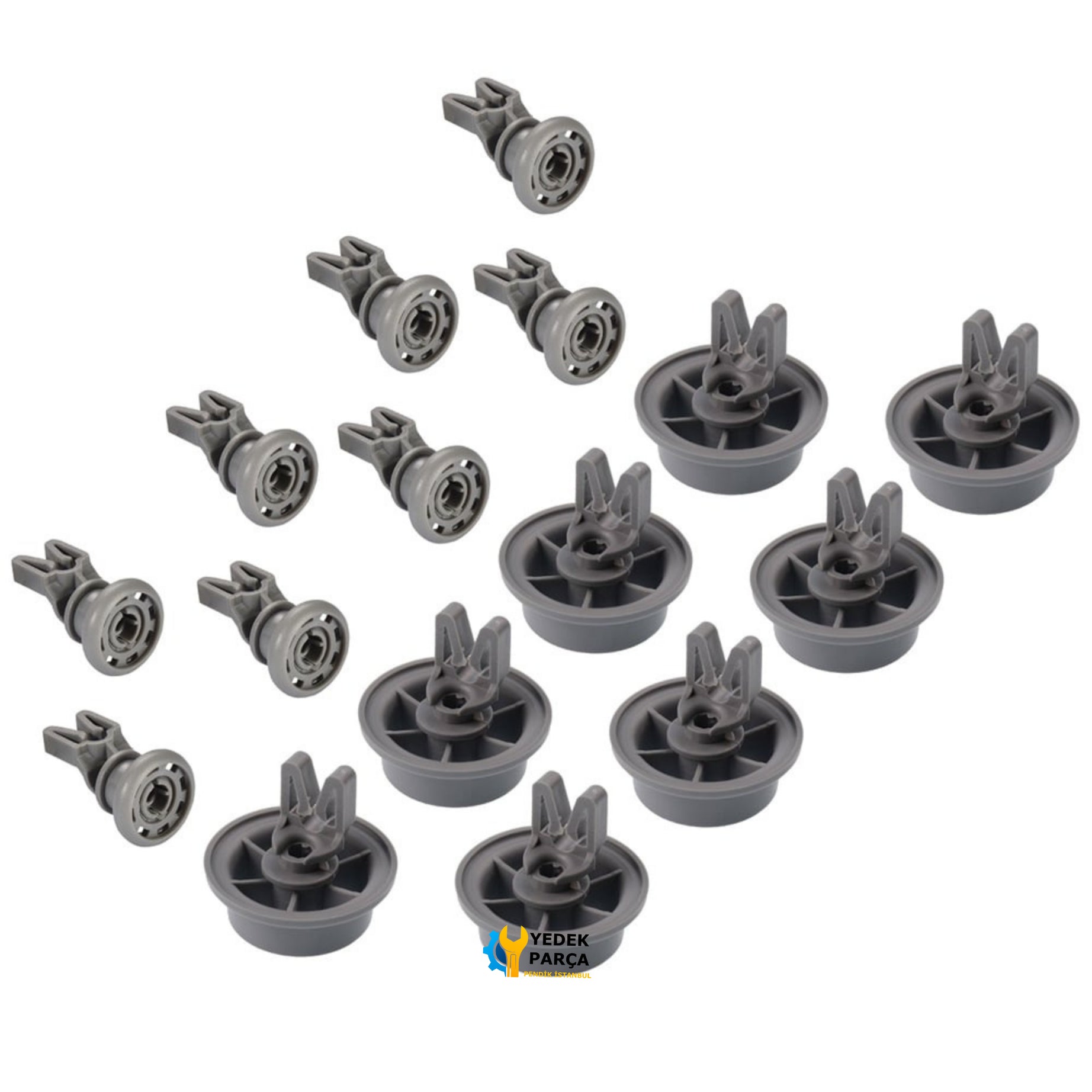 Beko Uyumlu Bulaşık Makinesi Sepet Tekerleği 8 ALT 8 ÜST Teker Takımı