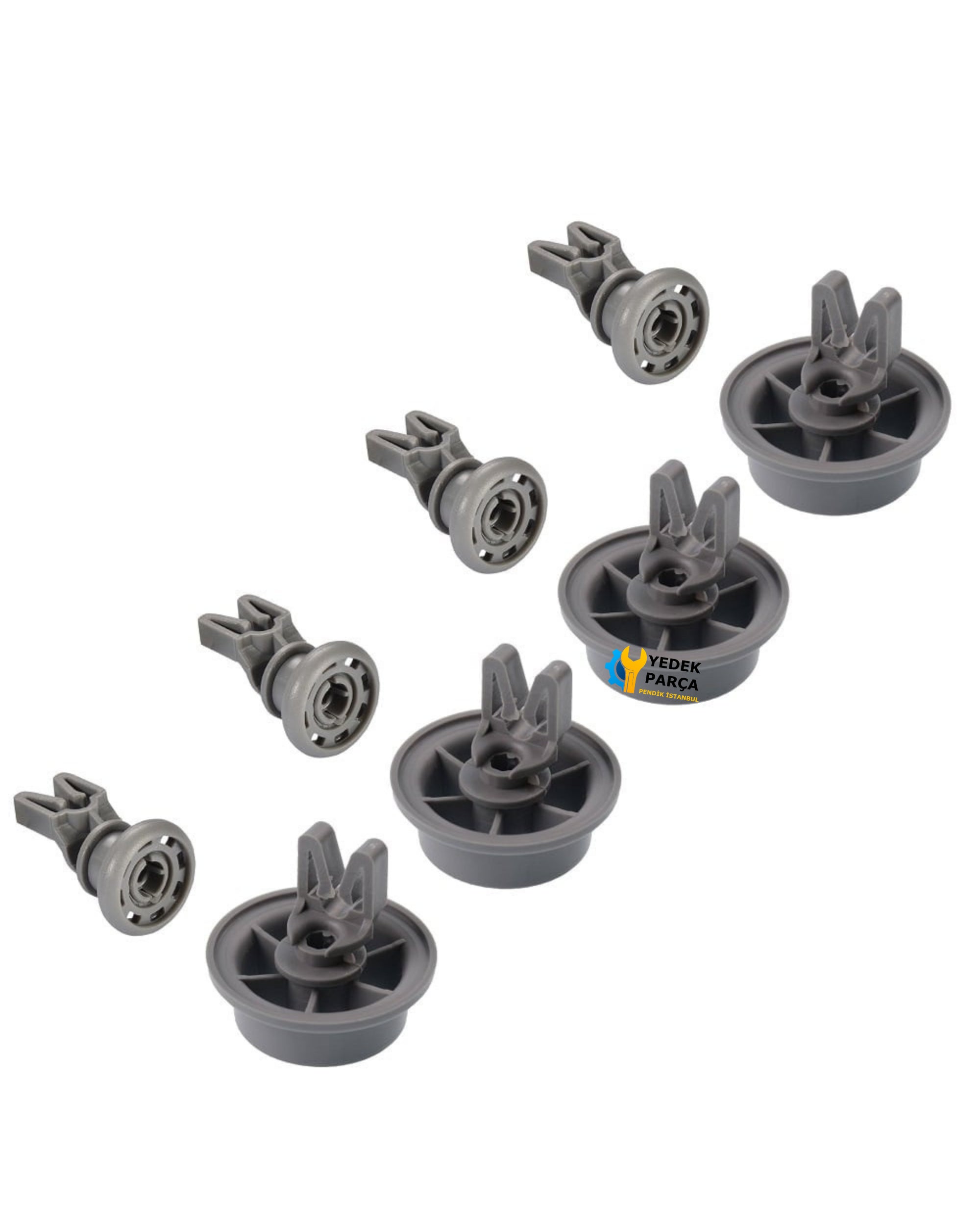 Arçelik Uyumlu 6220E Bulaşık Makinesi Sepet Tekerleği 4 ALT 4 ÜST Teker Takımı