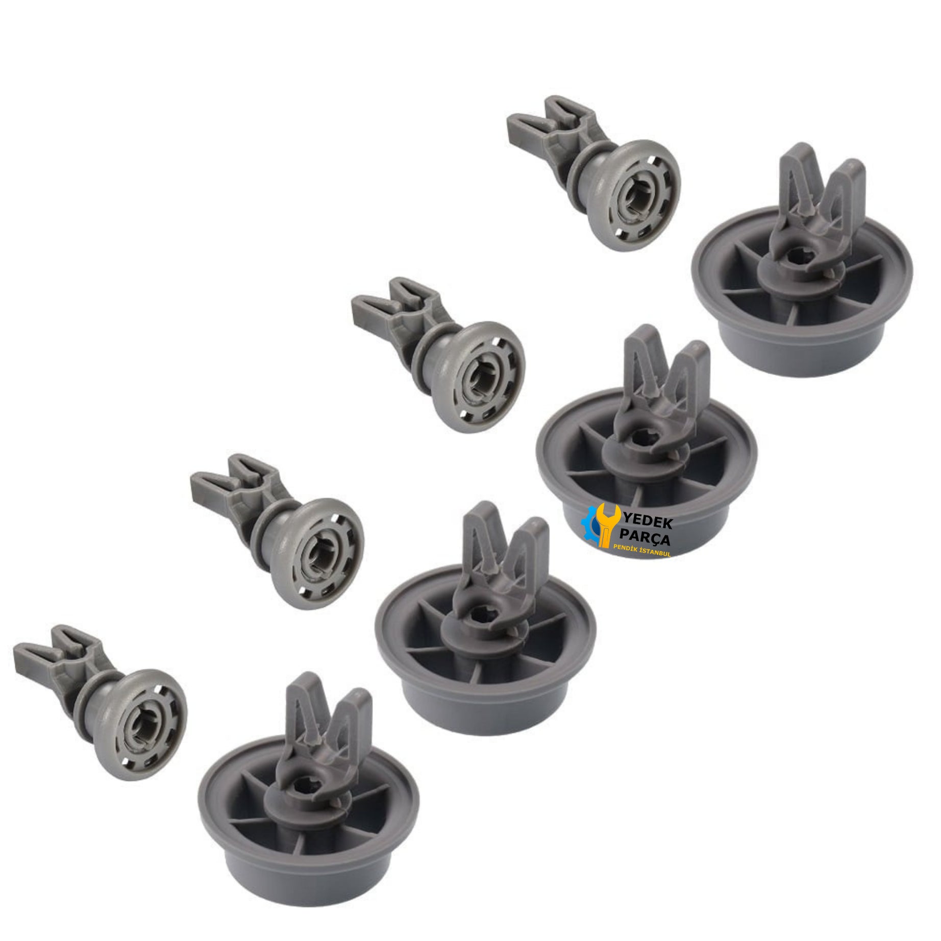 Beko Uyumlu 3916TA Bulaşık Makinesi Sepet Tekerleği 4 ALT 4 ÜST Teker Takımı