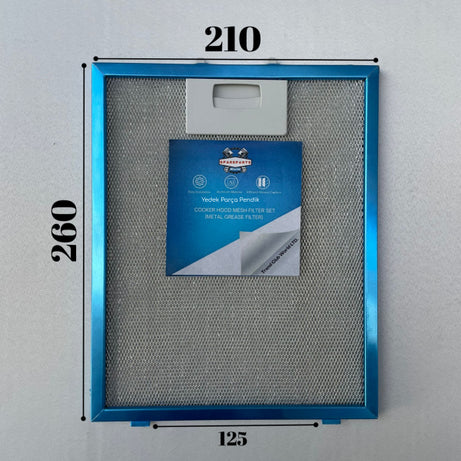 210x260 mm Aspiratör & Davlumbaz Tel Yağ Filtresi 21x36 cm