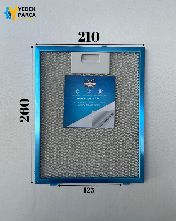 210x260 mm Aspiratör & Davlumbaz Tel Yağ Filtresi 21x36 cm