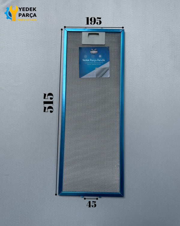 195x515 mm Aspiratör & Davlumbaz Tel Yağ Filtresi 19,5x51,5 cm