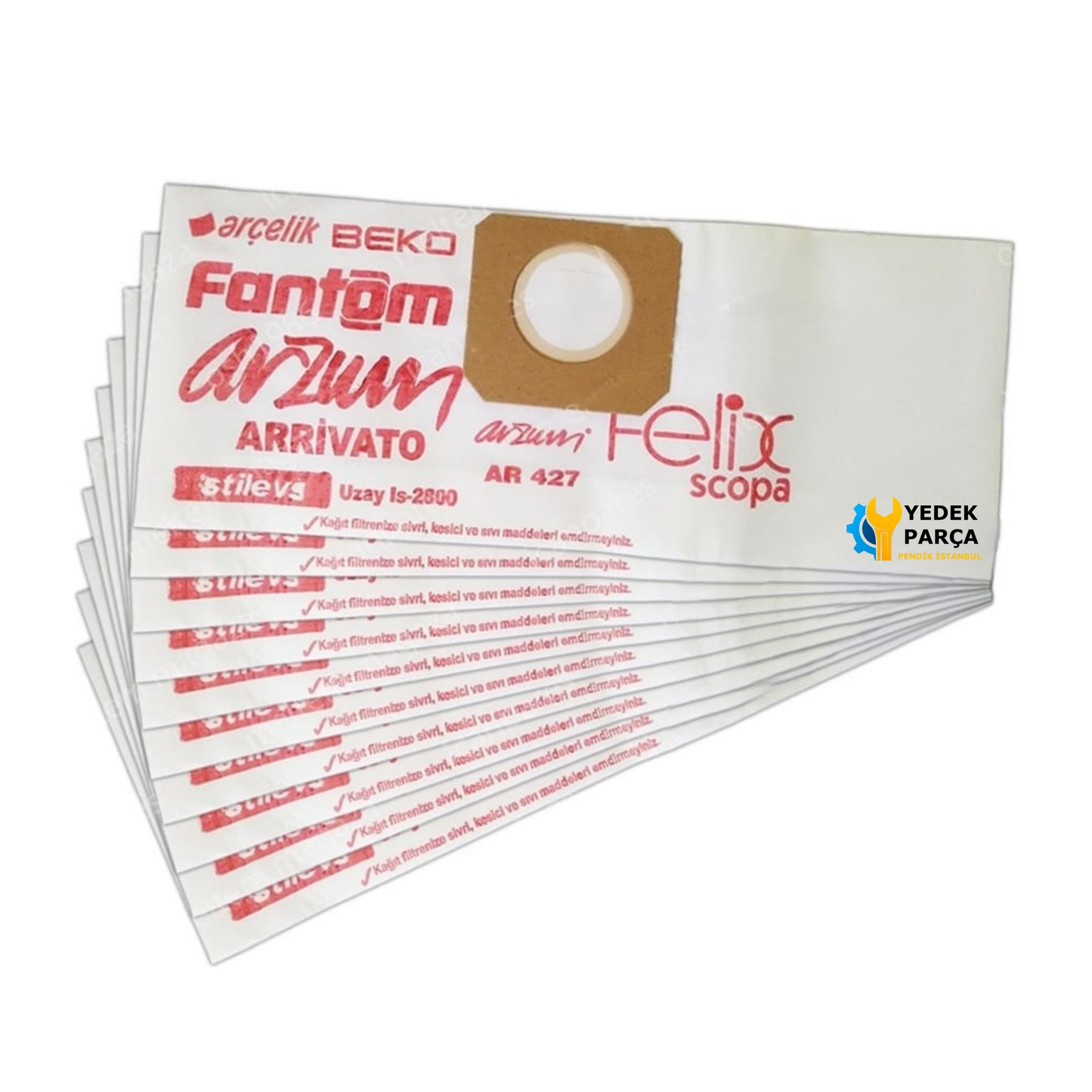 Fantom Uyumlu Master WD 2220 Süpürge Kağıt Toz Torbası 20 Adet