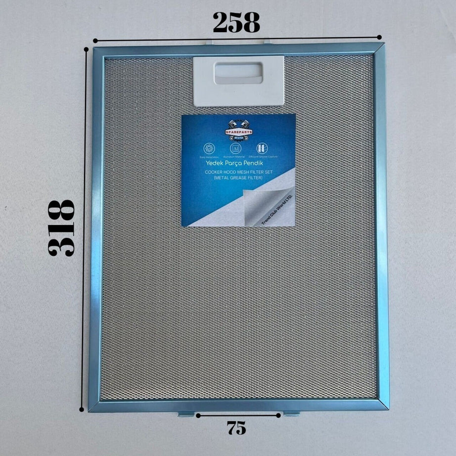 Baumatic: F602BL | 258x318mm | Aspiratör & Davlumbaz Tel Yağ Filtresi | Model: 481248058332-C00268543-YT142.1000.02|25,8x31,8cm