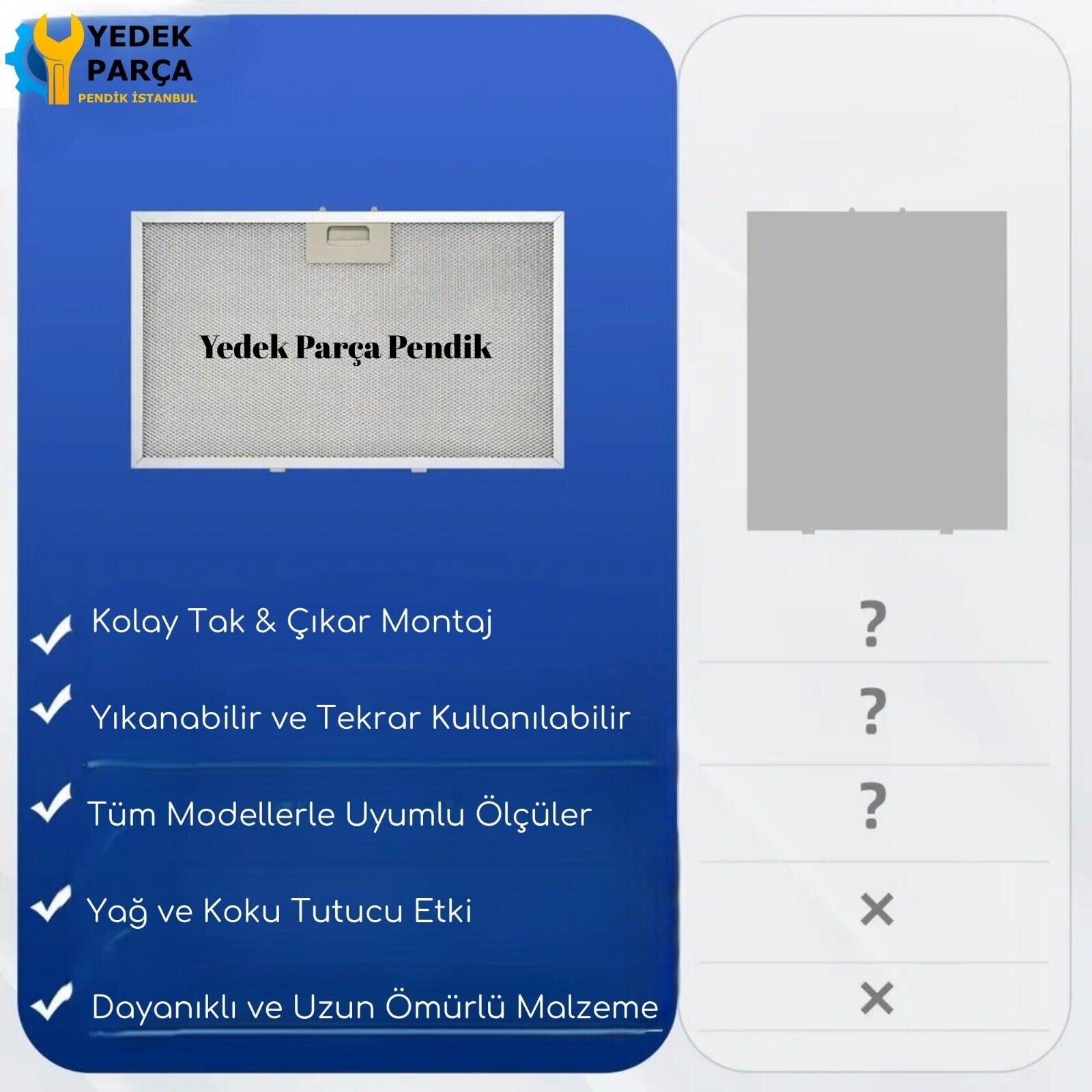 Arçelik: ADE606B | YATIK DAVLUMBAZ | 345x300 mm | Aspiratör & Davlumbaz Tel Yağ Filtresi | Model: 9197061918 | 34,5x30 cm