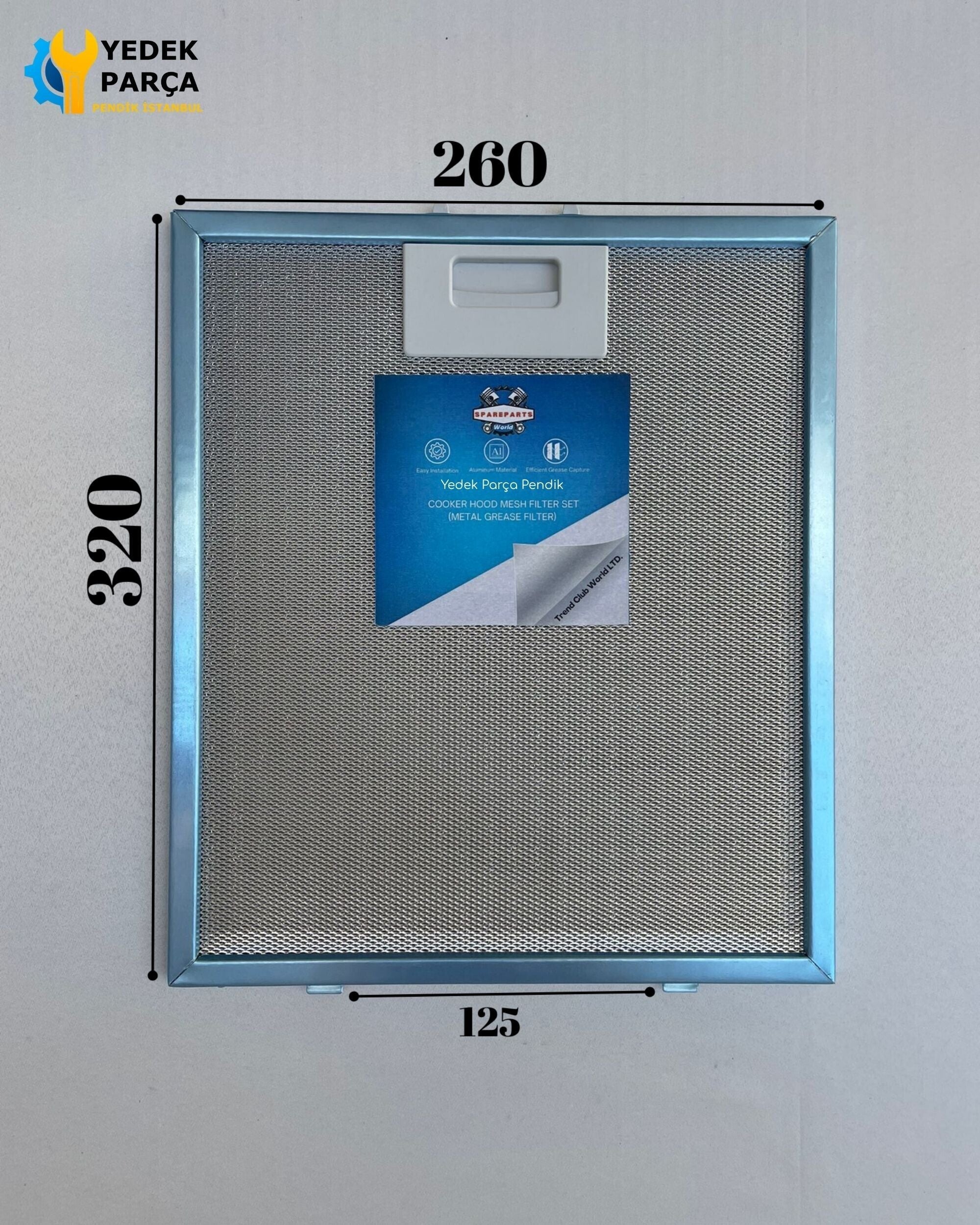 Teka: DM60 | 260x320 mm | Aspiratör & Davlumbaz Tel Yağ Filtresi | Model: 40472918 - 9178001628 - 480122102169 | 26x32 cm