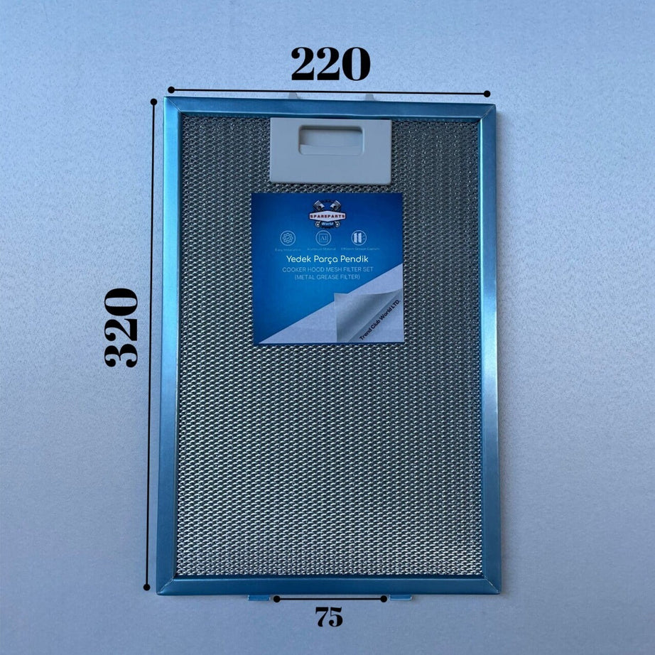 220x320 mm | Aspiratör & Davlumbaz Tel Yağ Filtresi | Model: 00362380 | 22x32 cm