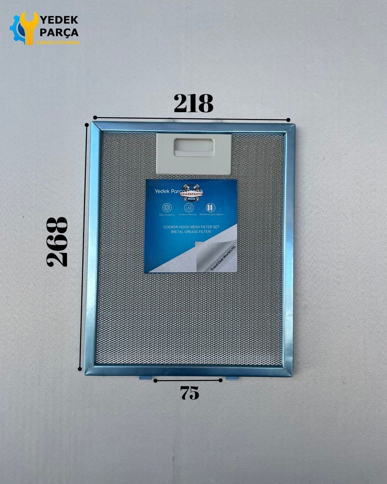 218x268 mm | Aspiratör & Davlumbaz Tel Yağ Filtresi | Model: 00449421| 21,8x26,8 cm