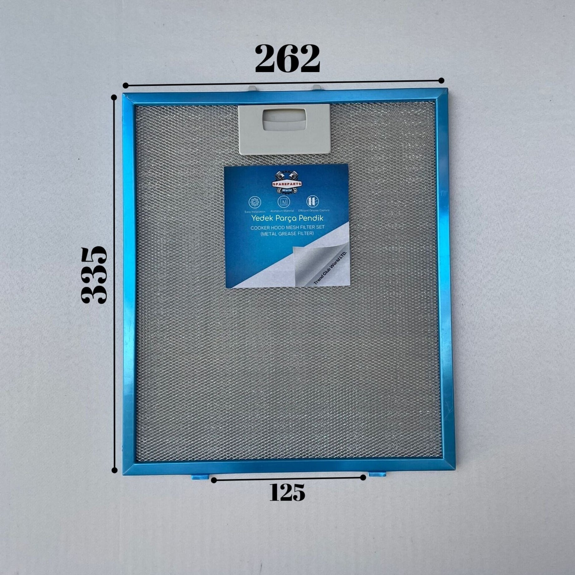 262x335 mm | Aspiratör & Davlumbaz Tel Yağ Filtresi | Model: 9198810090 - 9197064001 | 26,2x33,5 cm