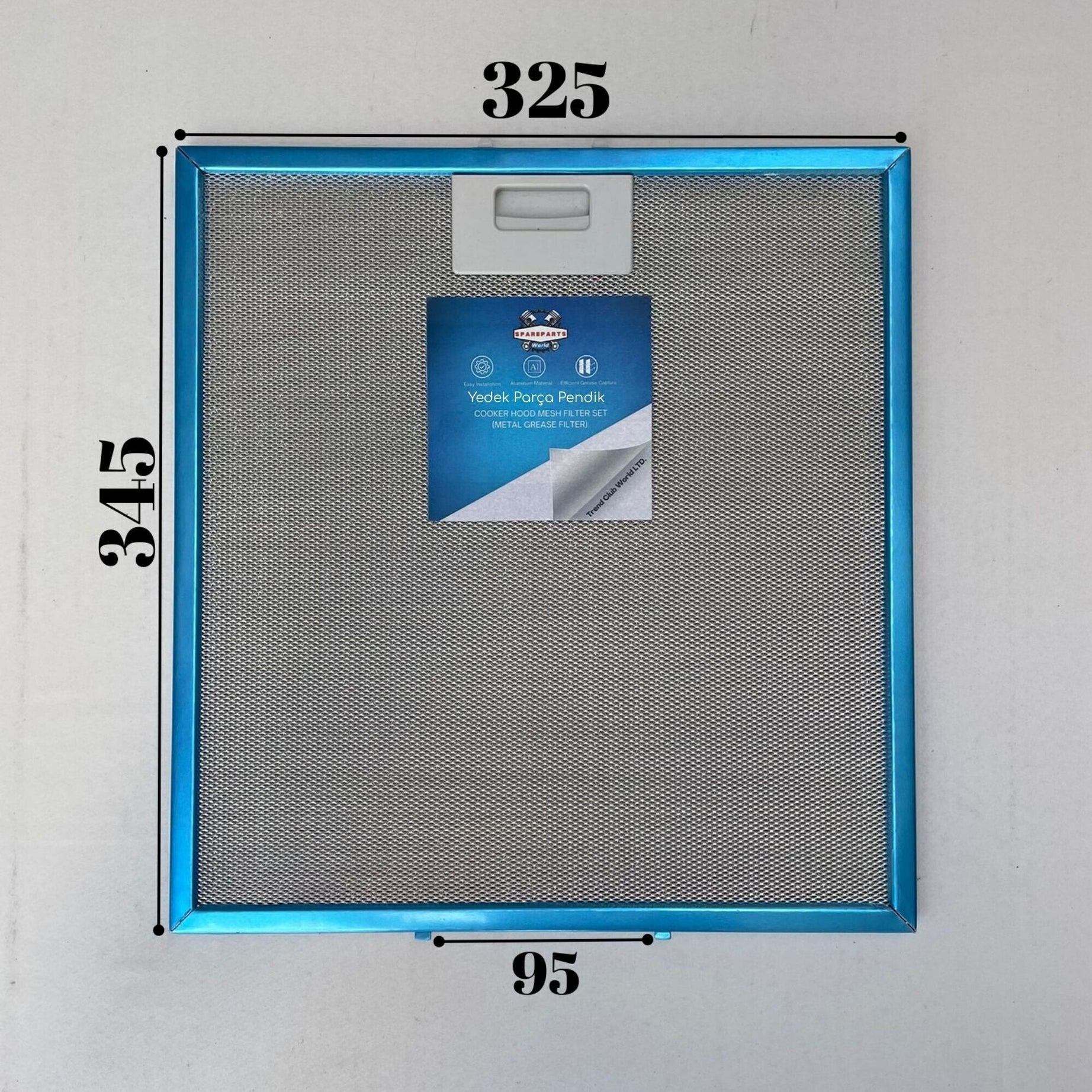 Teka: DY70 | 325x345 mm | Aspiratör & Davlumbaz Tel Yağ Filtresi | Model: 81460138 - 81484011 | 32,5x34,5 cm