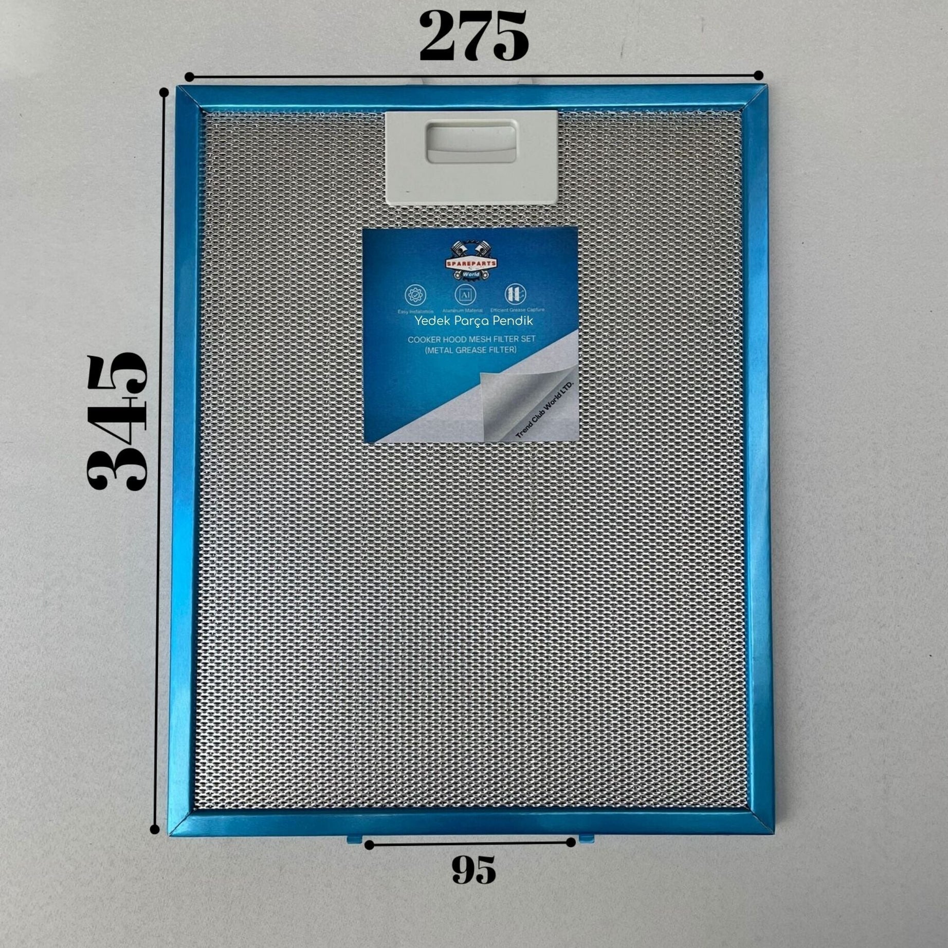 Teka: CMB160 | INOXIDABLE | 275x345 mm | Aspiratör & Davlumbaz Tel Yağ Filtresi | Model: 81460133 | 27,5x34,5 cm