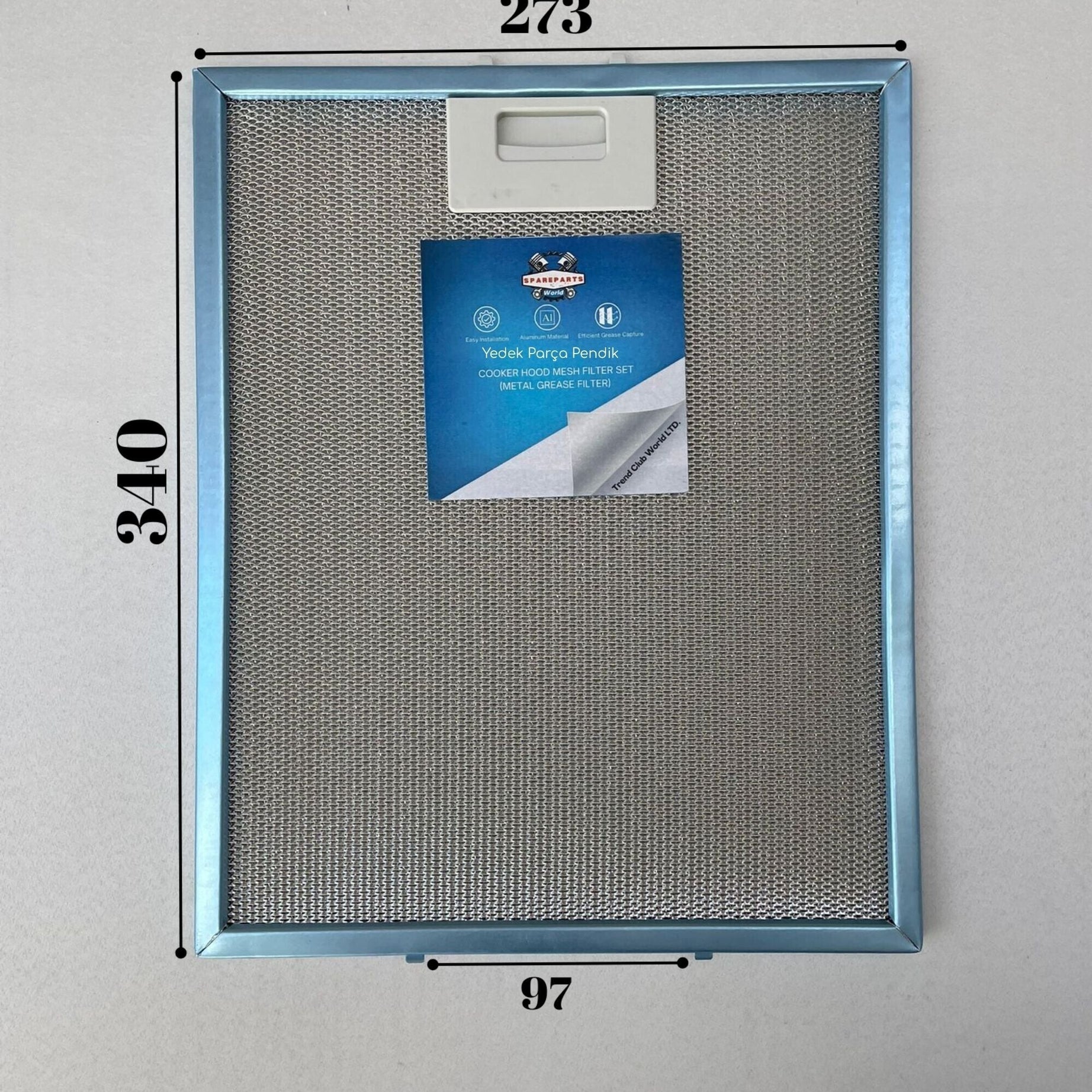 Teka: DH260 | 273x340 mm | Aspiratör & Davlumbaz Tel Yağ Filtresi | Model: 81484013 | 27,3x34 cm