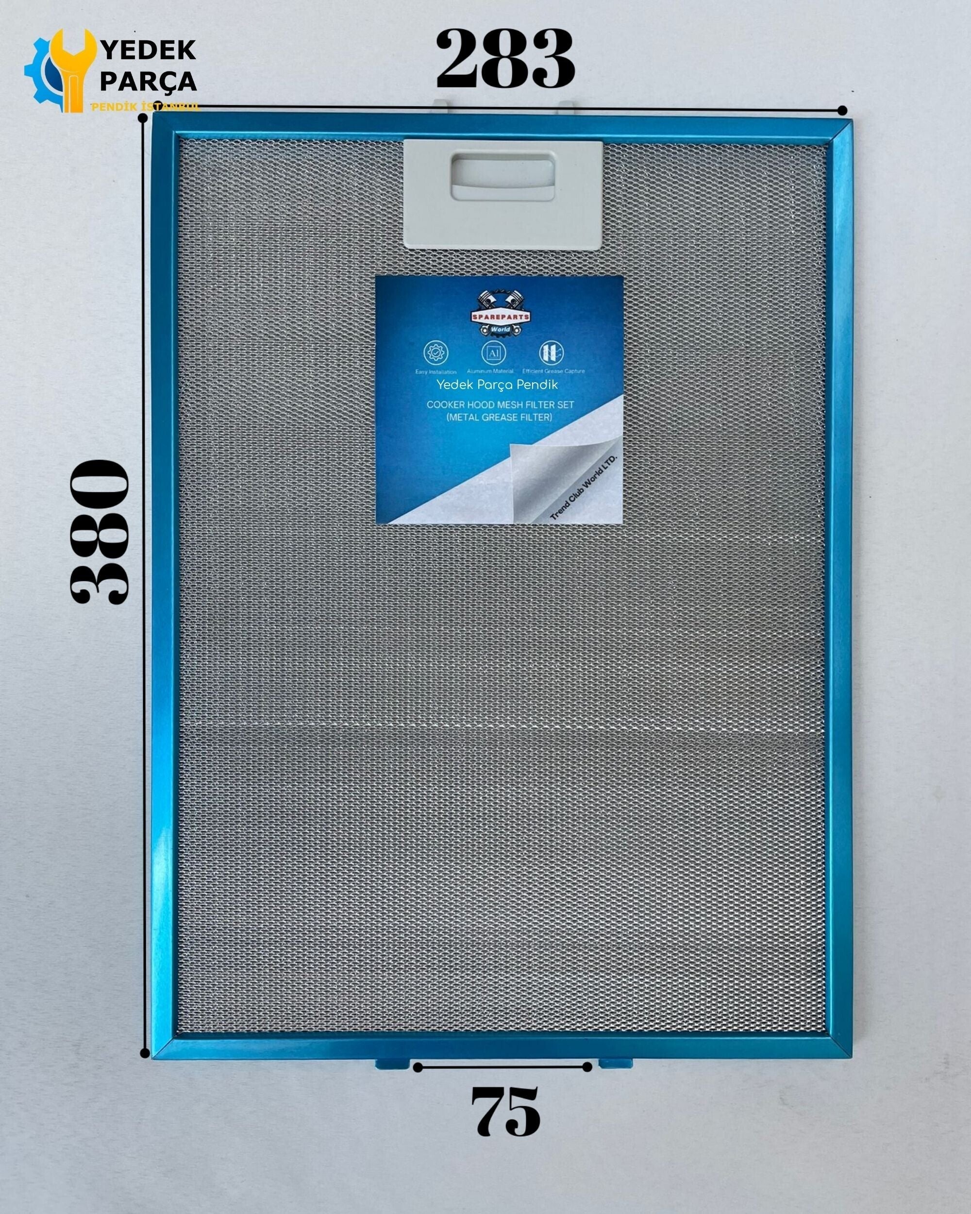 Elica: KREASTIXF | 283x380 mm| Aspiratör & Davlumbaz Tel Yağ Filtresi | Model: 00422872 - 4055107017 - GF03QB | 28,3x38 cm