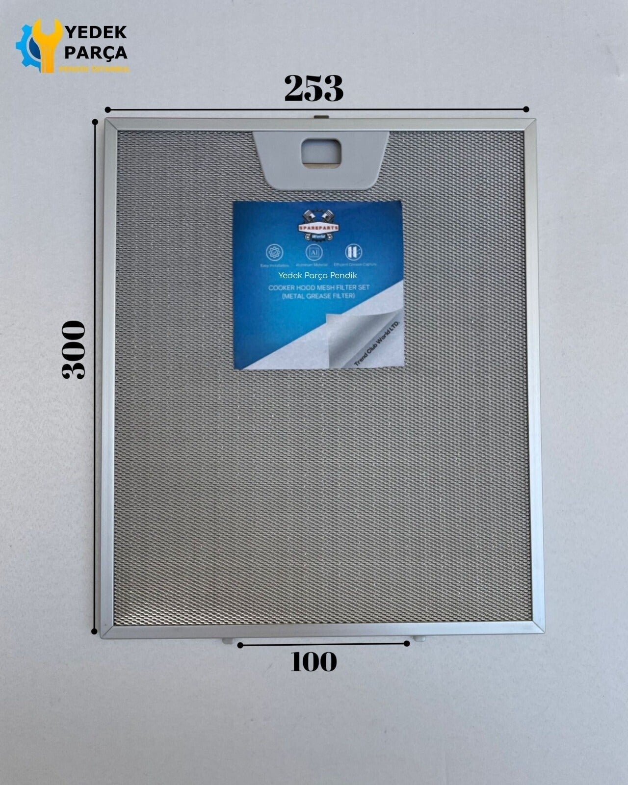 Arçelik: P72 | 253x300 mm Aspiratör & Davlumbaz Tel Yağ Filtresi | Model: 11013941 - 4055081220 - 9197062495 | 25,3x30 cm