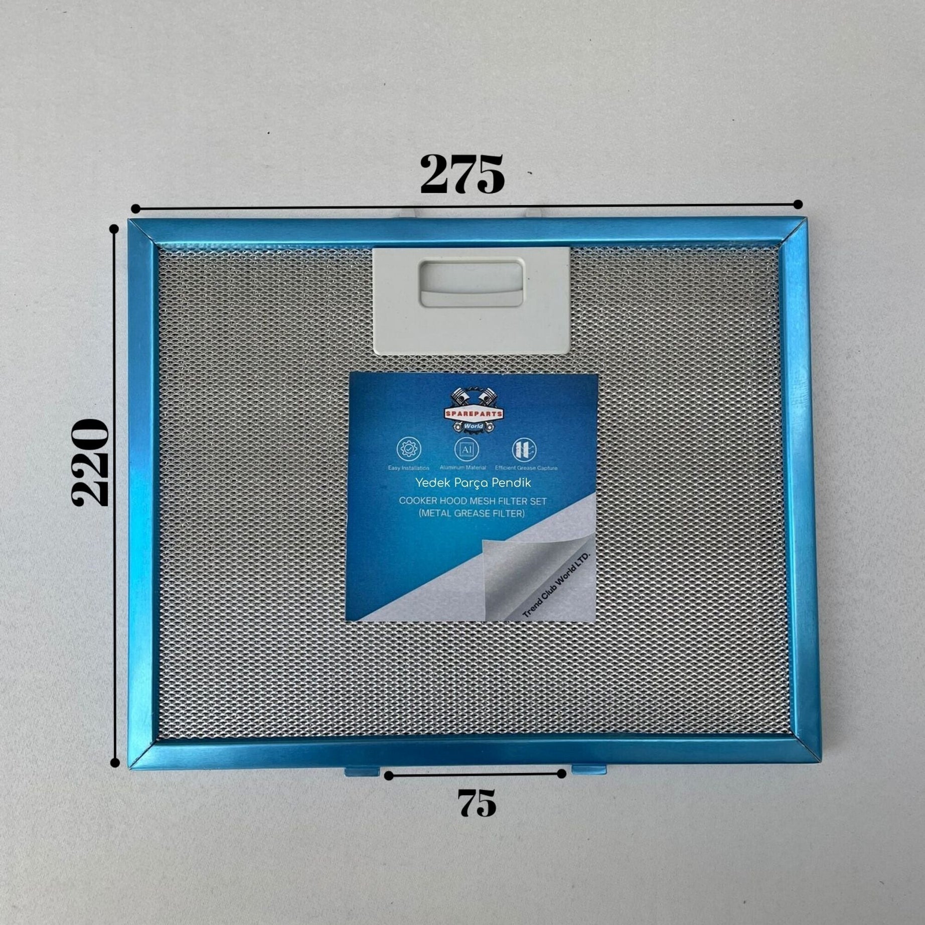 Arçelik: P78SYS | 275x220 mm | Aspiratör & Davlumbaz Tel Yağ Filtresi | Model: 9178006563| 27,5x,22 cm