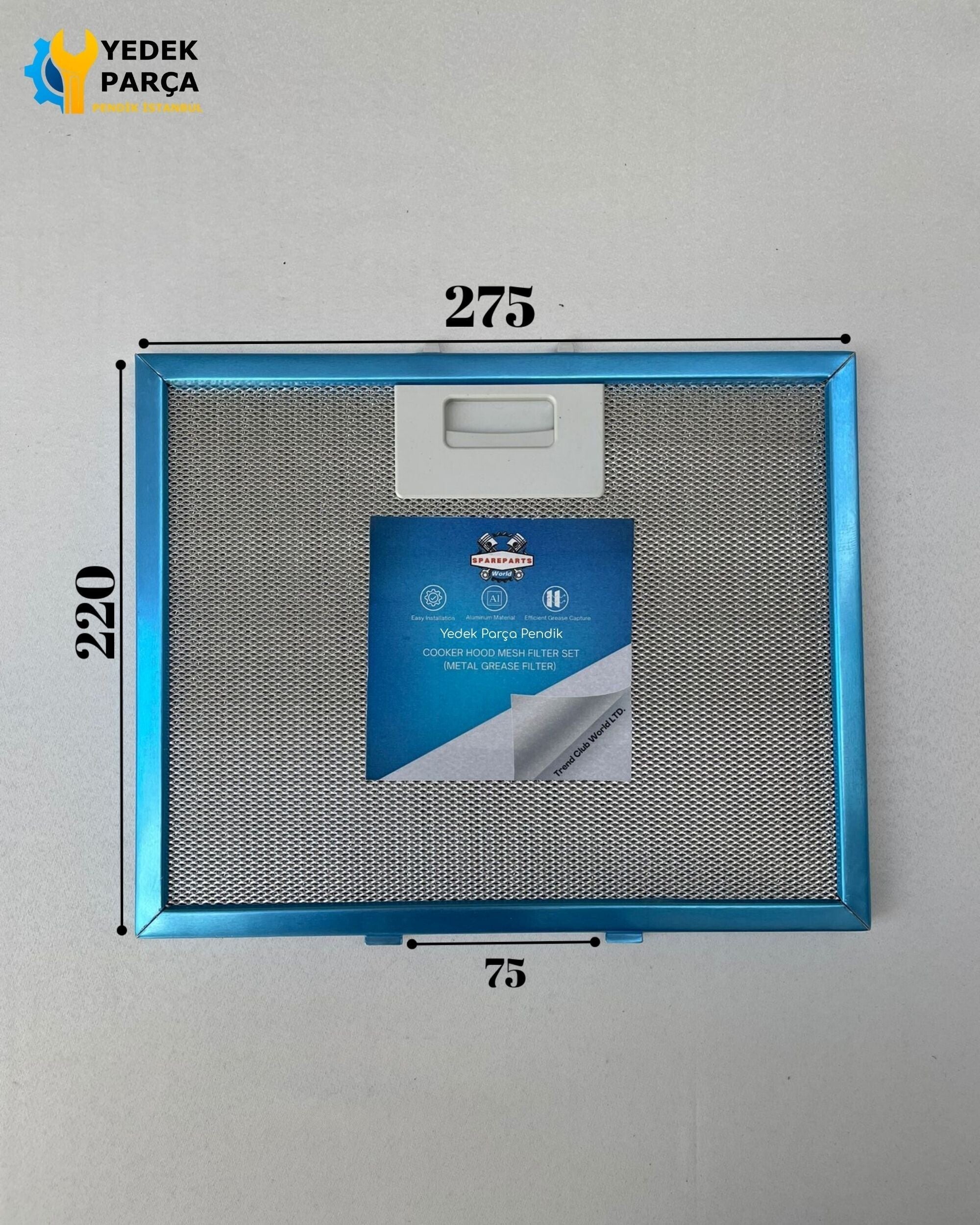 Arçelik: PDLY60 | 275x220 mm | Aspiratör & Davlumbaz Tel Yağ Filtresi | Model: 9178006563| 27,5x,22 cm