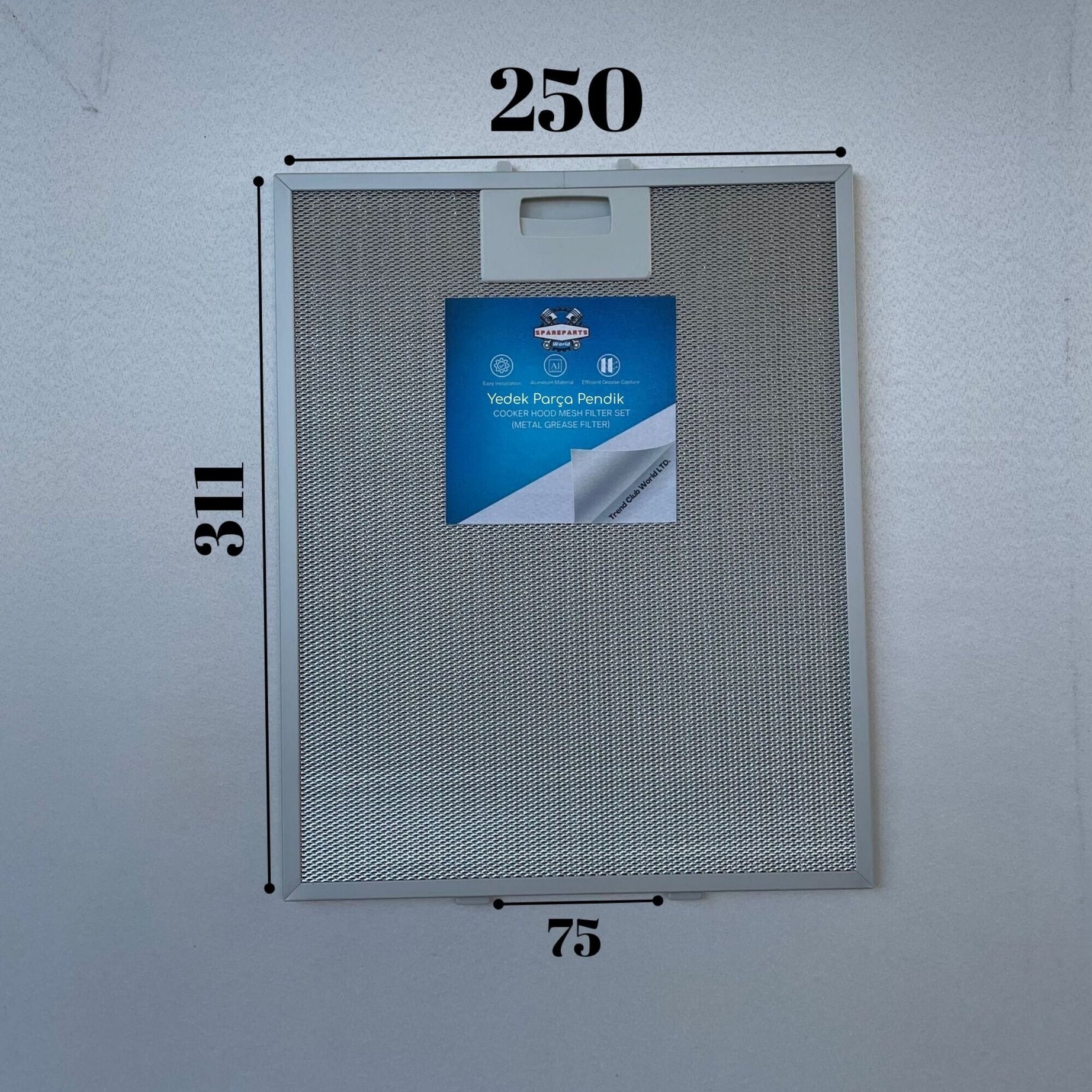 Bosch: DKE9465AUC | 250x310 mm | Aspiratör & Davlumbaz Tel Yağ Filtresi | Model: 00353110 | 25x31,1 cm