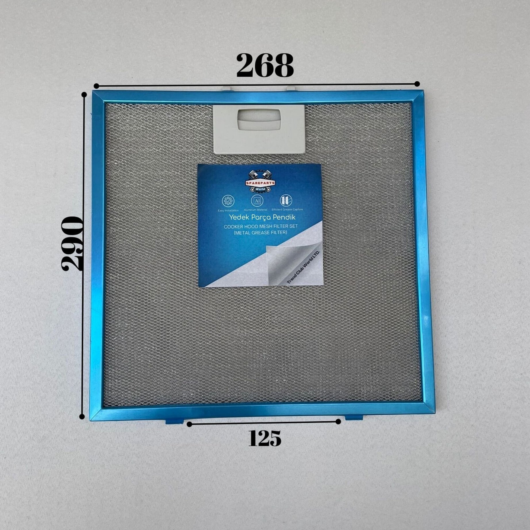 268x290 mm | Aspiratör & Davlumbaz Tel Yağ Filtresi | Model: 9194016051 | 26,8x29 cm