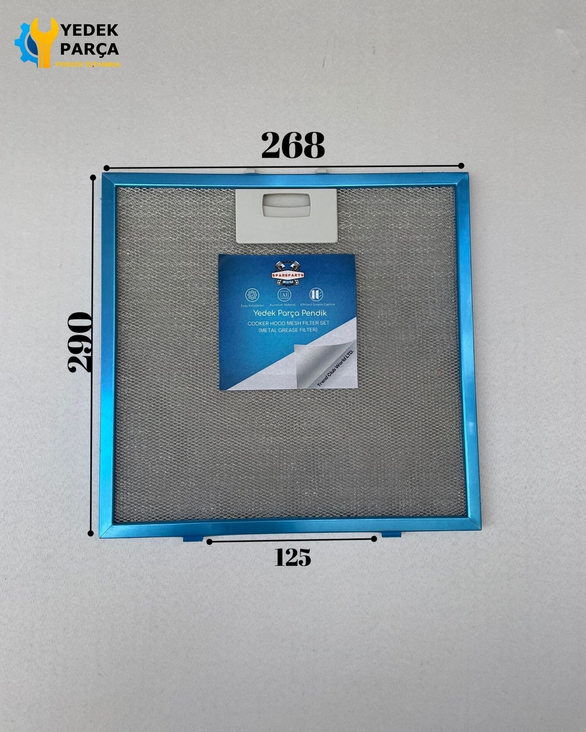 268x290 mm | Aspiratör & Davlumbaz Tel Yağ Filtresi | Model: 9194016051 | 26,8x29 cm