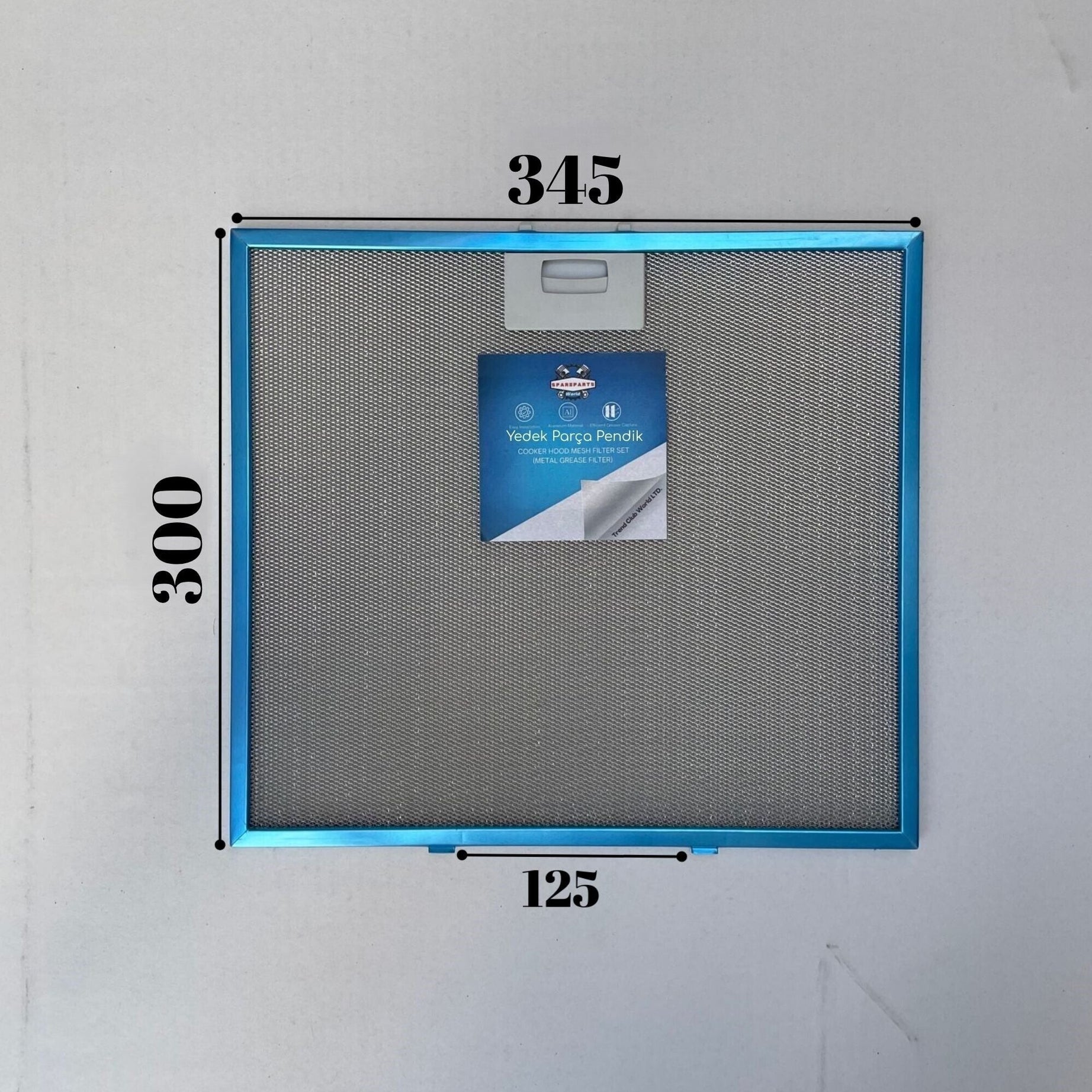 Beko: ADE63640B | Yatık Davlumbaz | 345x300 mm | Aspiratör & Davlumbaz Tel Yağ Filtresi | Model: 9197061918 | 34,5x30 cm