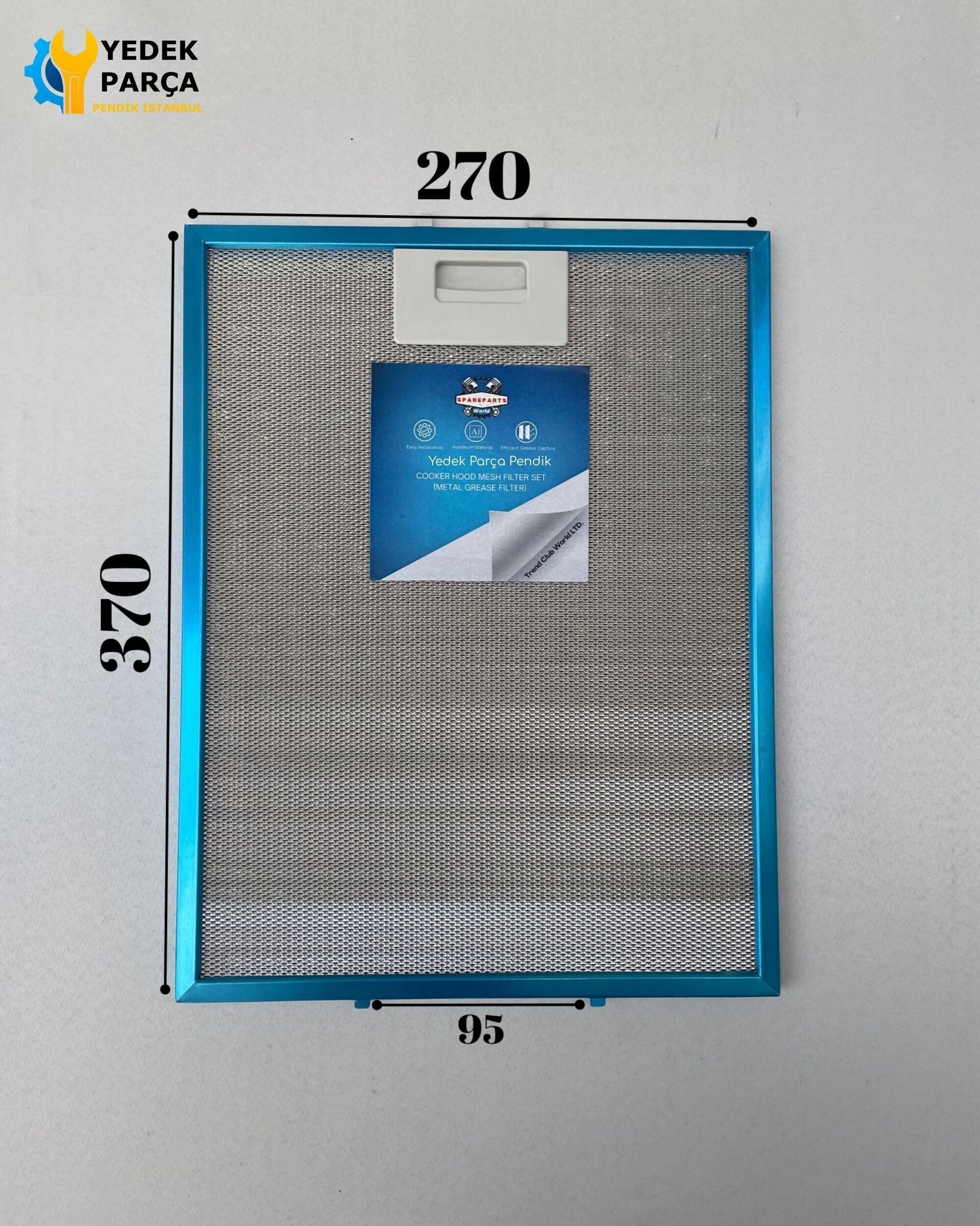 270x370 mm | Aspiratör & Davlumbaz Tel Yağ Filtresi | Model: 81460065 | 27x37 cm