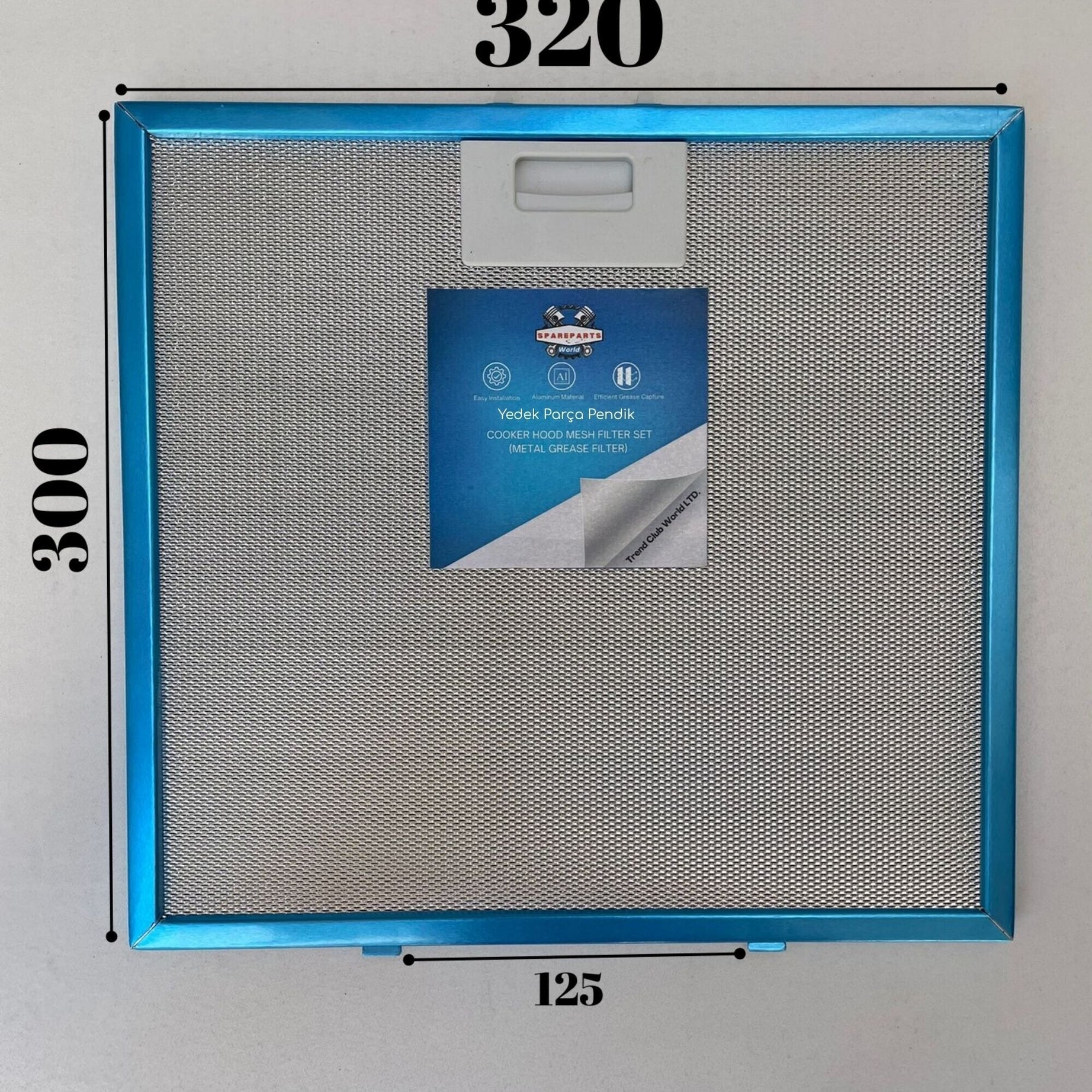 320x300 mm | Aspiratör & Davlumbaz Tel Yağ Filtresi | Model: 9197062313 - 184756 - 1006966 | 32x30 cm
