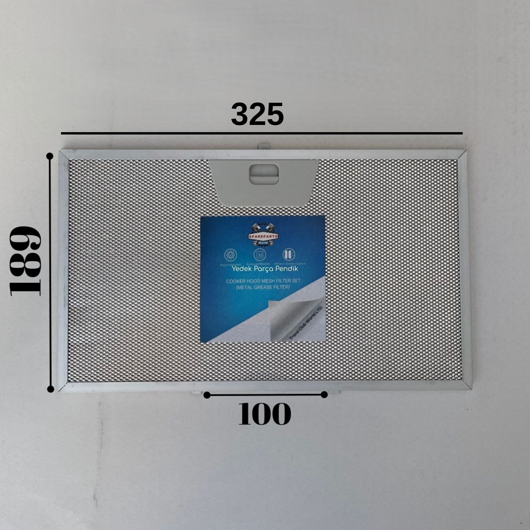 Faber: FLORAXA90 | 325x190 mm | Aspiratör & Davlumbaz Tel Yağ Filtresi | Model: 9140120131 - 133.0018.470 | 32,5x19cm